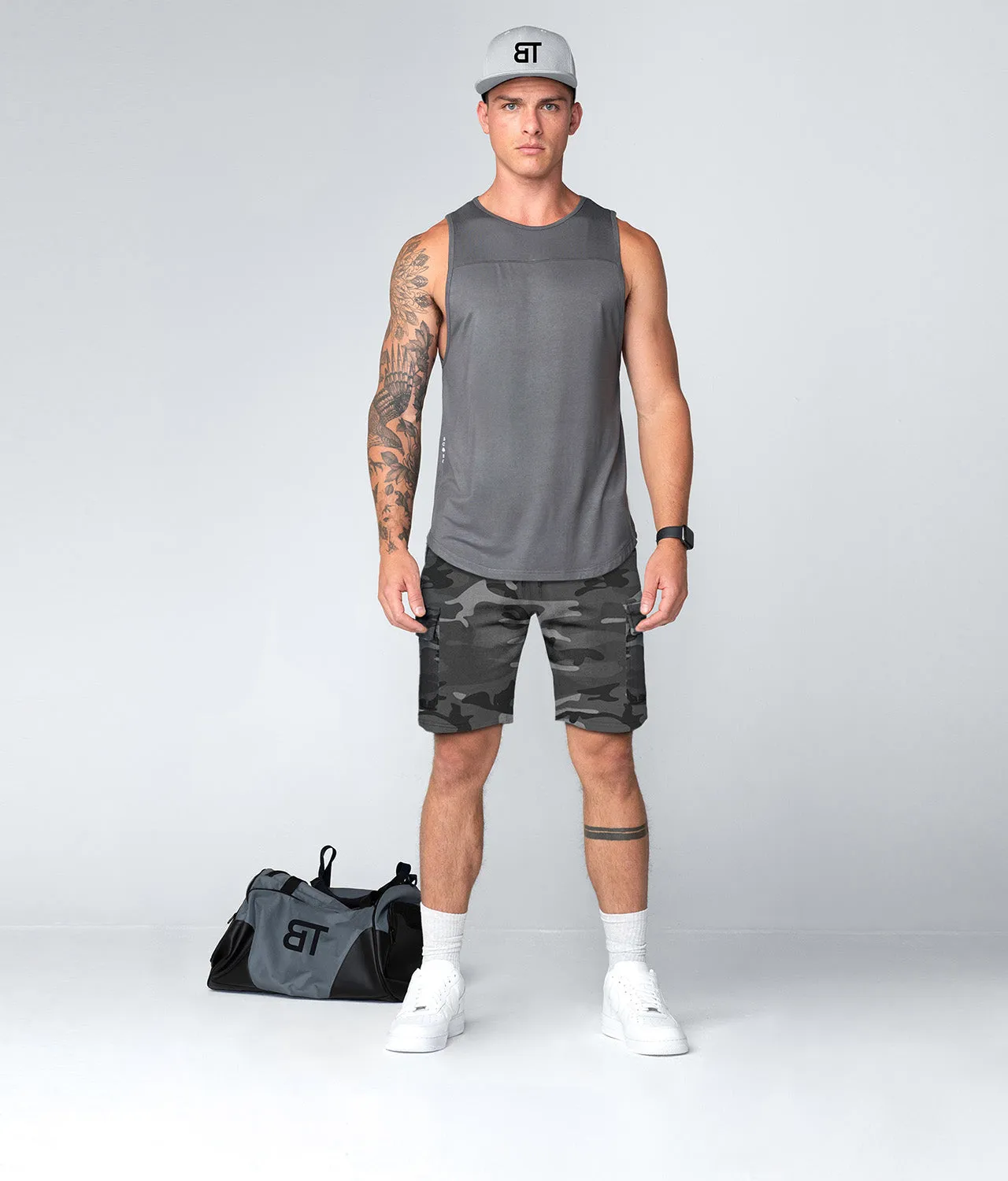 3500 . Viscose Regular-Fit Shorts - Grey Camo