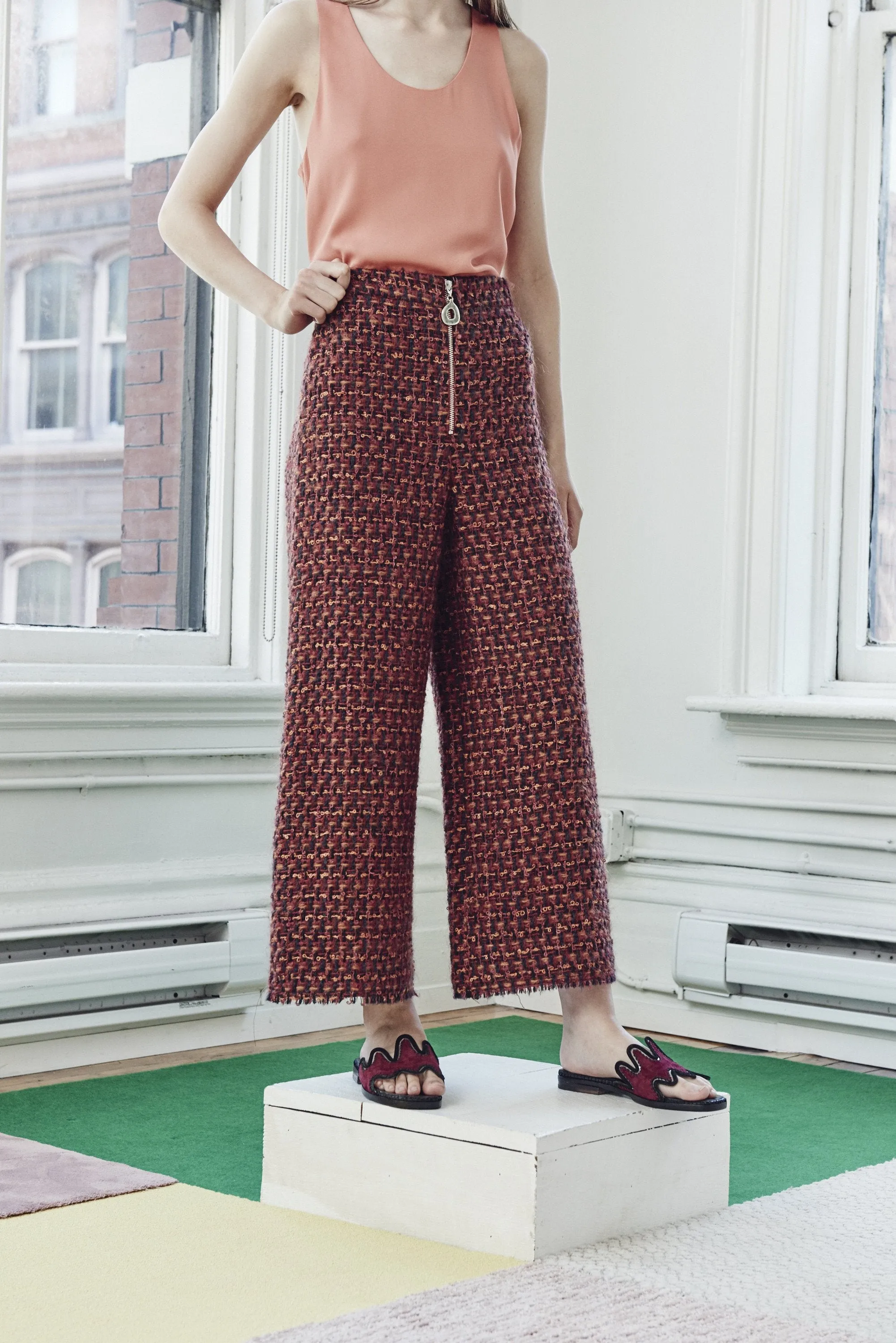 AFRICAN TWEED CROPPED WIDE LEG PANT