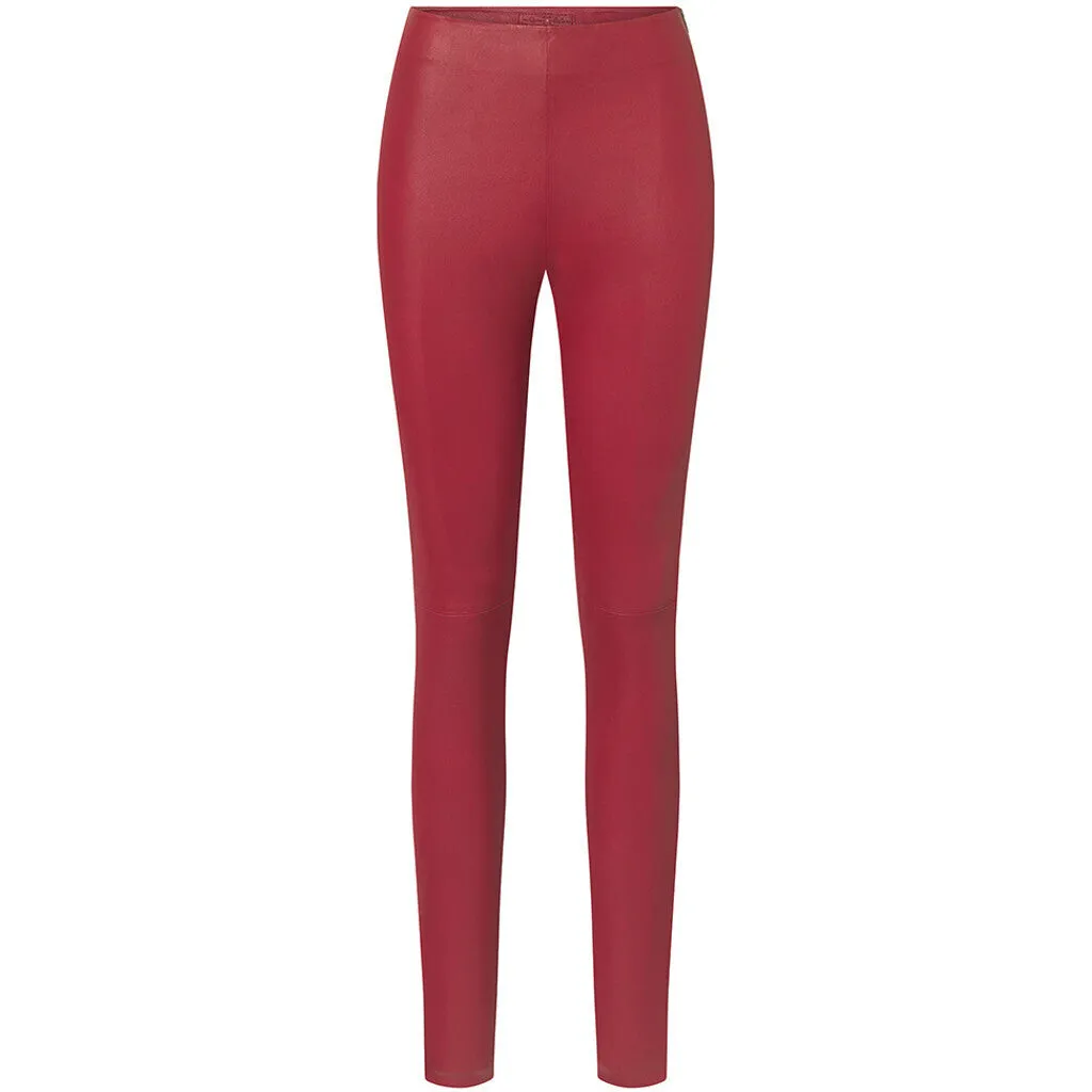 Aya HW stretch leather leggings / 50180 - Racing Red