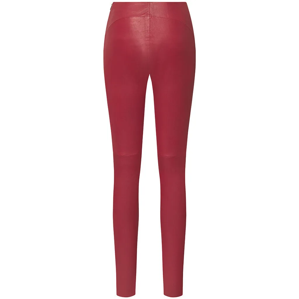 Aya HW stretch leather leggings / 50180 - Racing Red