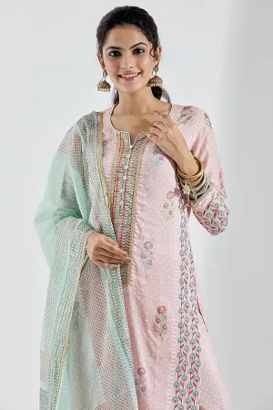 Baby Pink Foil Kurta Set