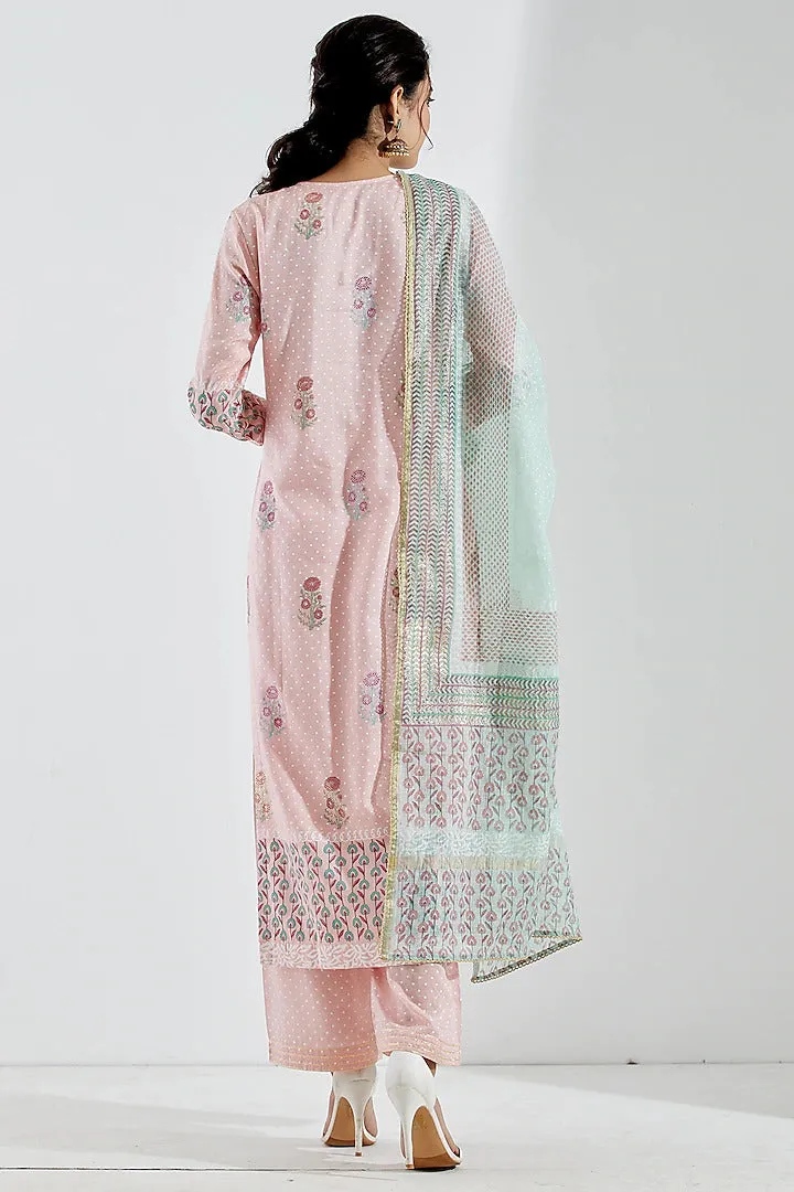 Baby Pink Foil Kurta Set