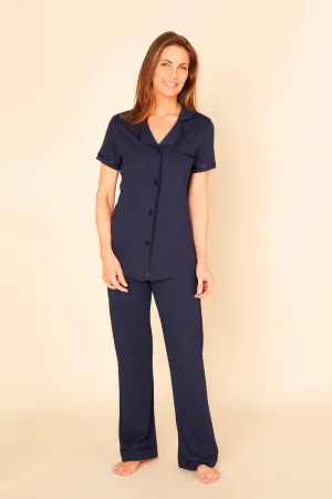 Bella Short Sleeve Top & Pant Set Navy