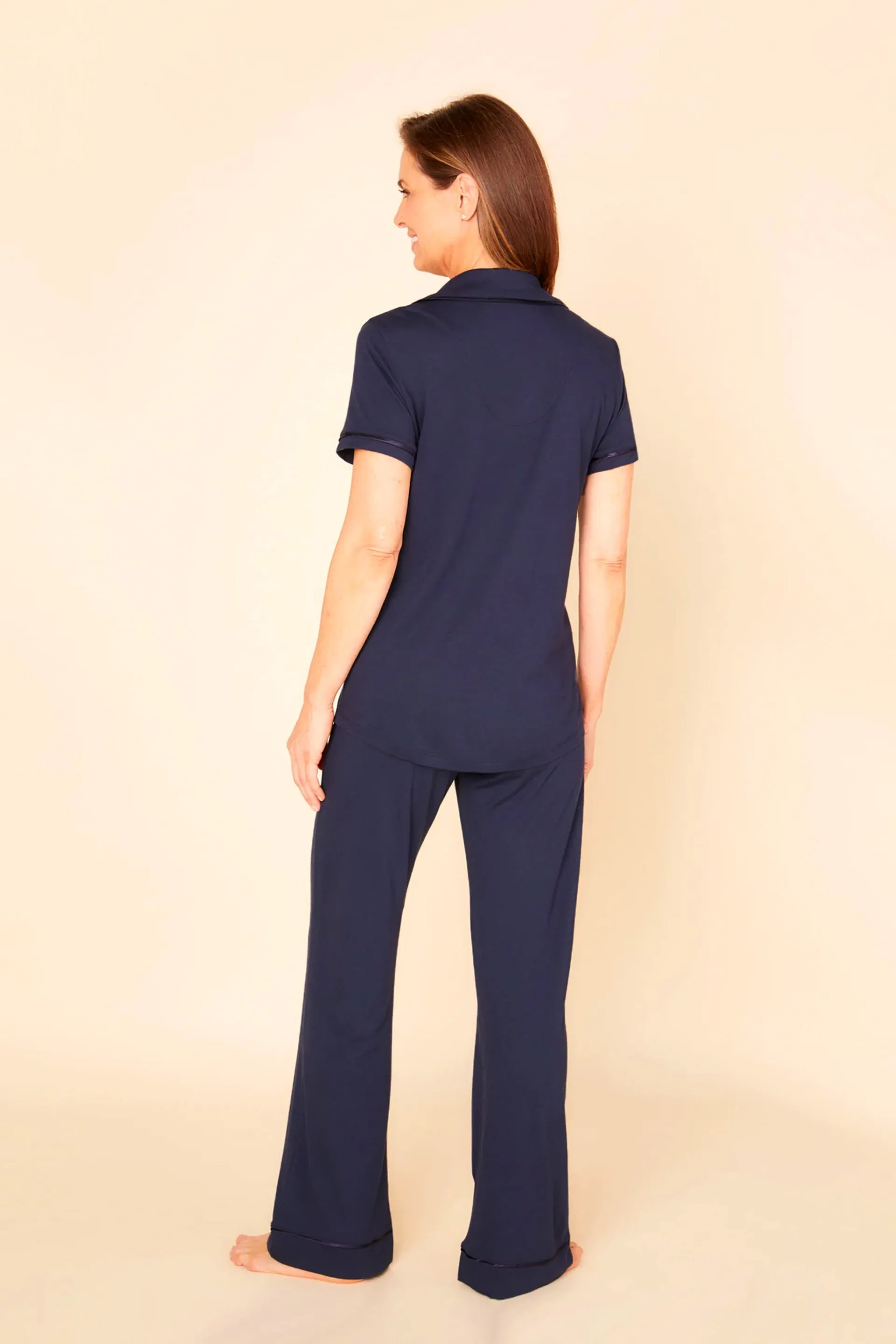 Bella Short Sleeve Top & Pant Set Navy