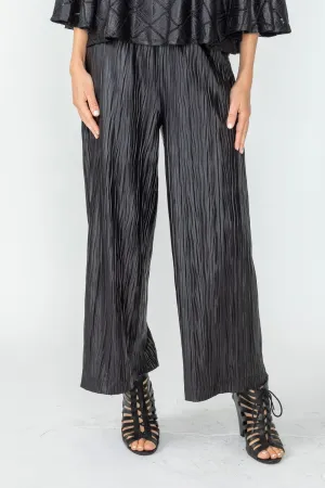 Black Crinkle Palazzo Pants