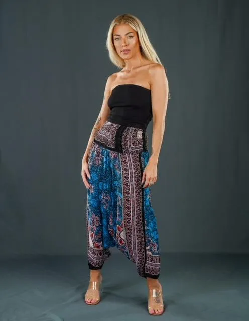 Boho Festival Green Harem Pants