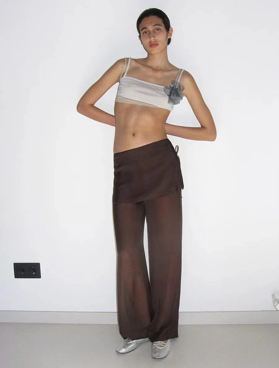 Brown Silk Archive Pants