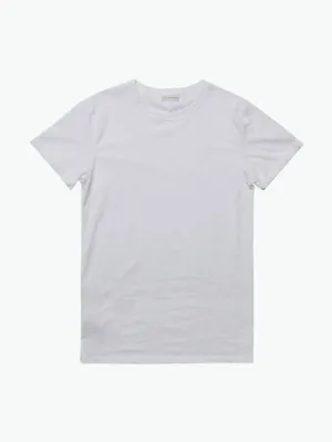 Cotton Jersey Trimmed Crew Neck T-Shirt White