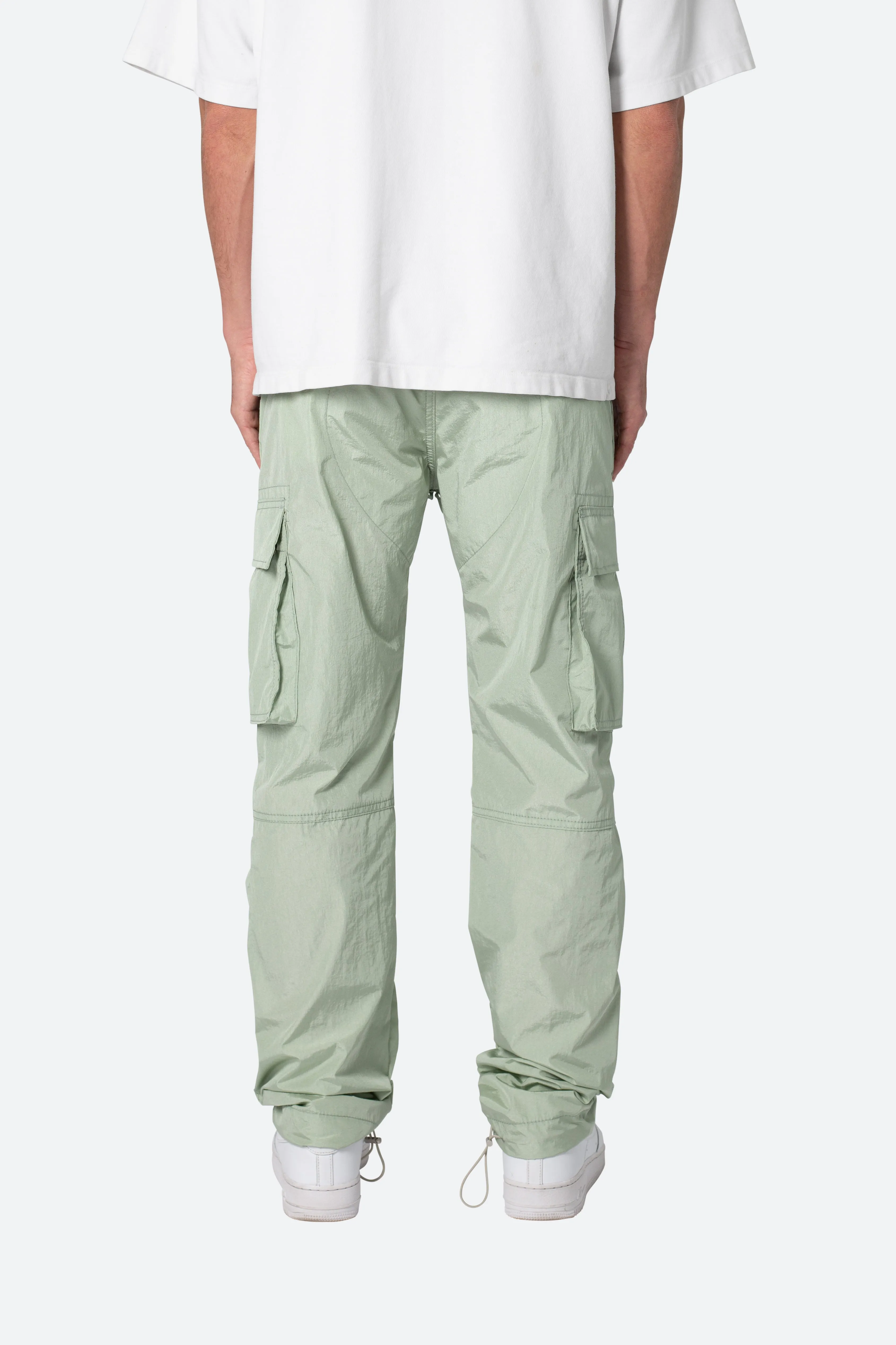 Crinkle Cargo Pants - Green