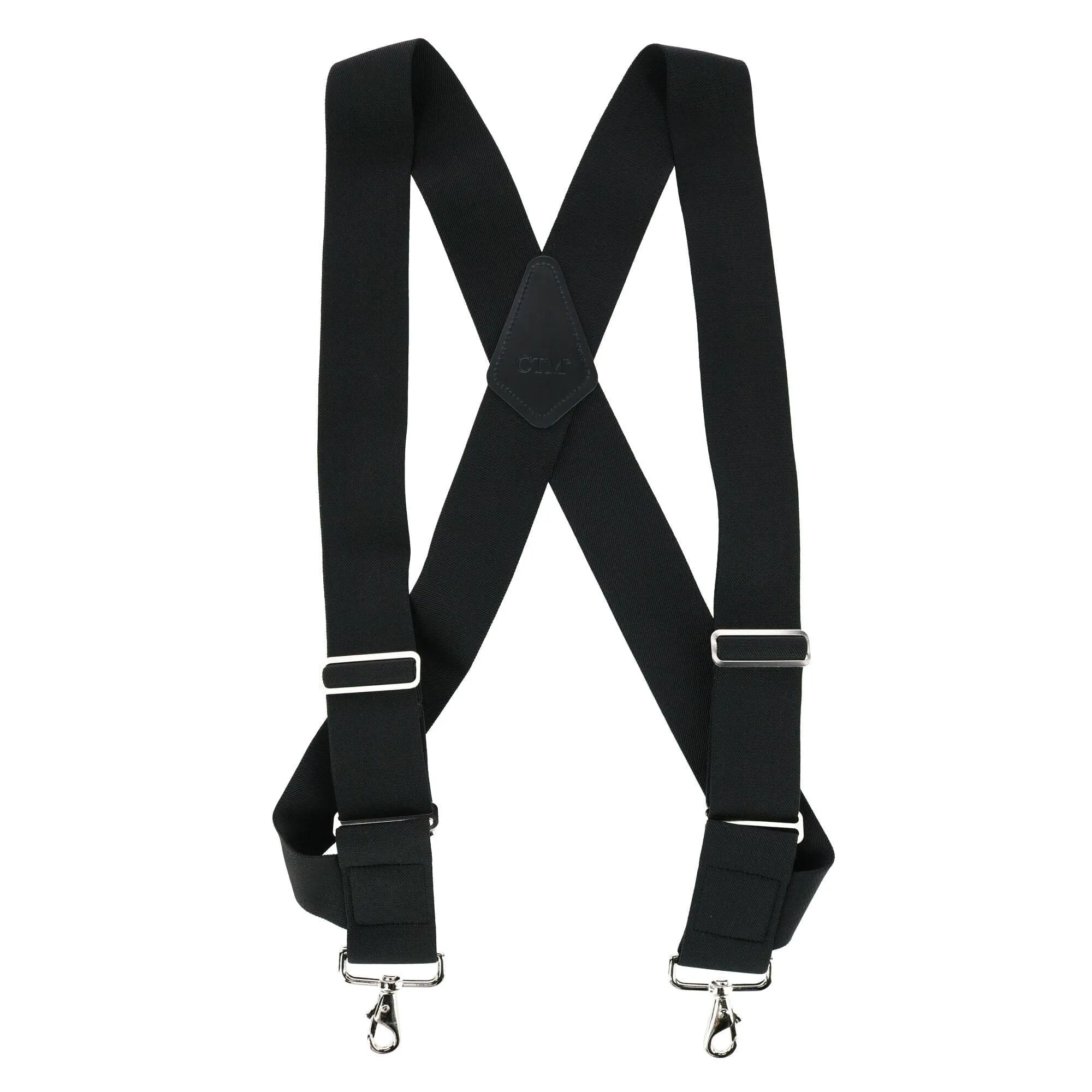 CTM® Men's Elastic Side Clip Metal Swivel Hook Trucker Suspenders