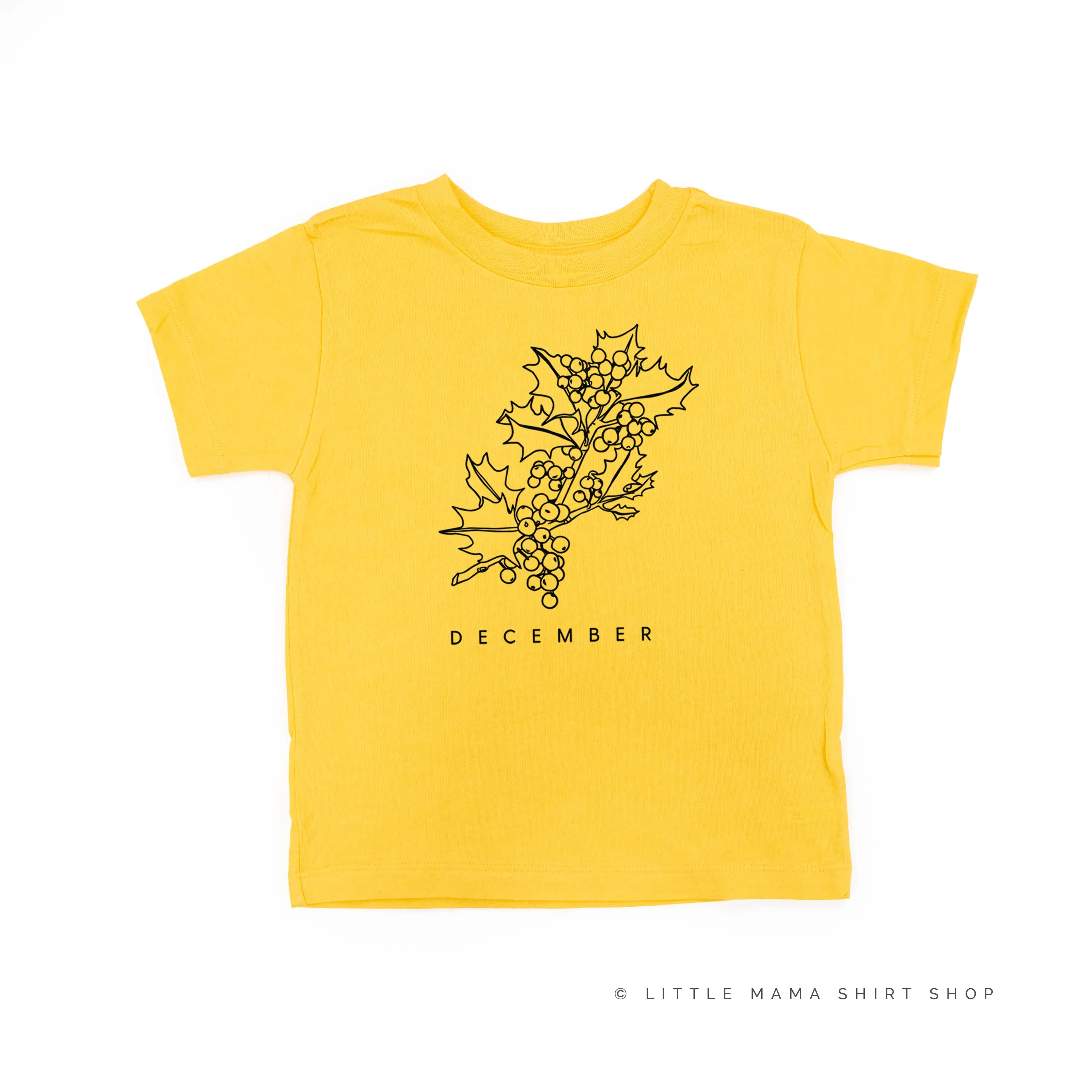 DECEMBER BIRTH FLOWER - Holly - Short Sleeve Child Shirt