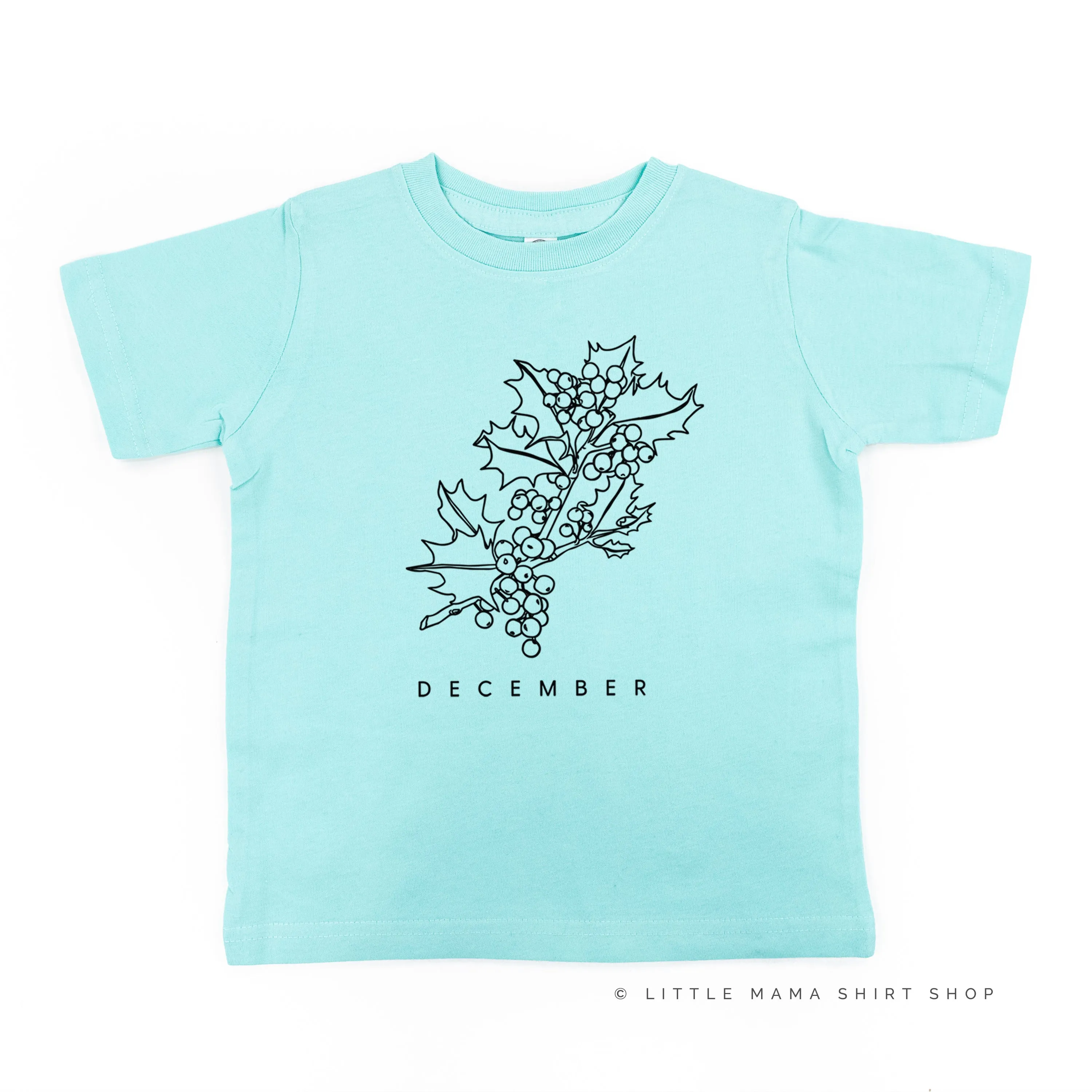 DECEMBER BIRTH FLOWER - Holly - Short Sleeve Child Shirt