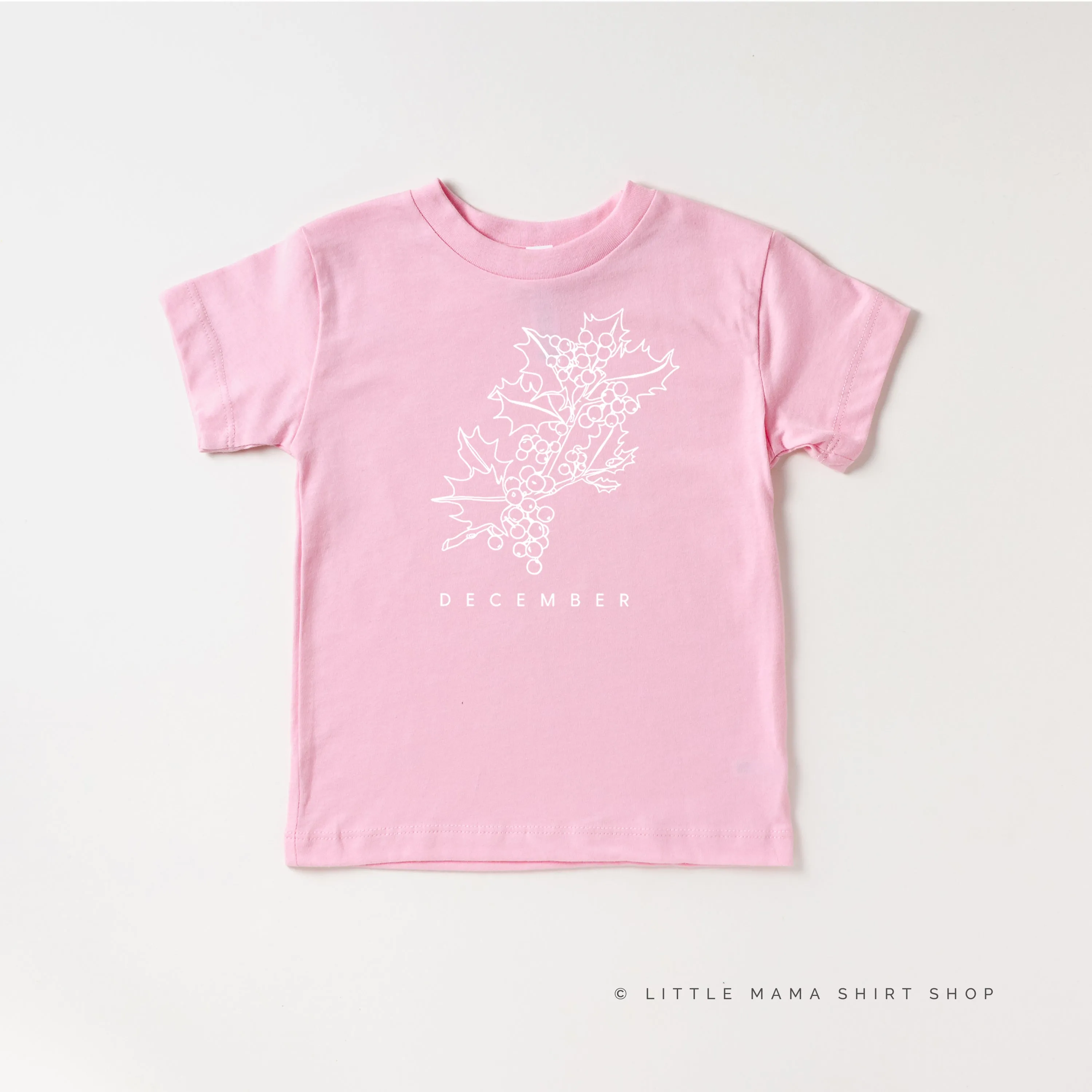 DECEMBER BIRTH FLOWER - Holly - Short Sleeve Child Shirt