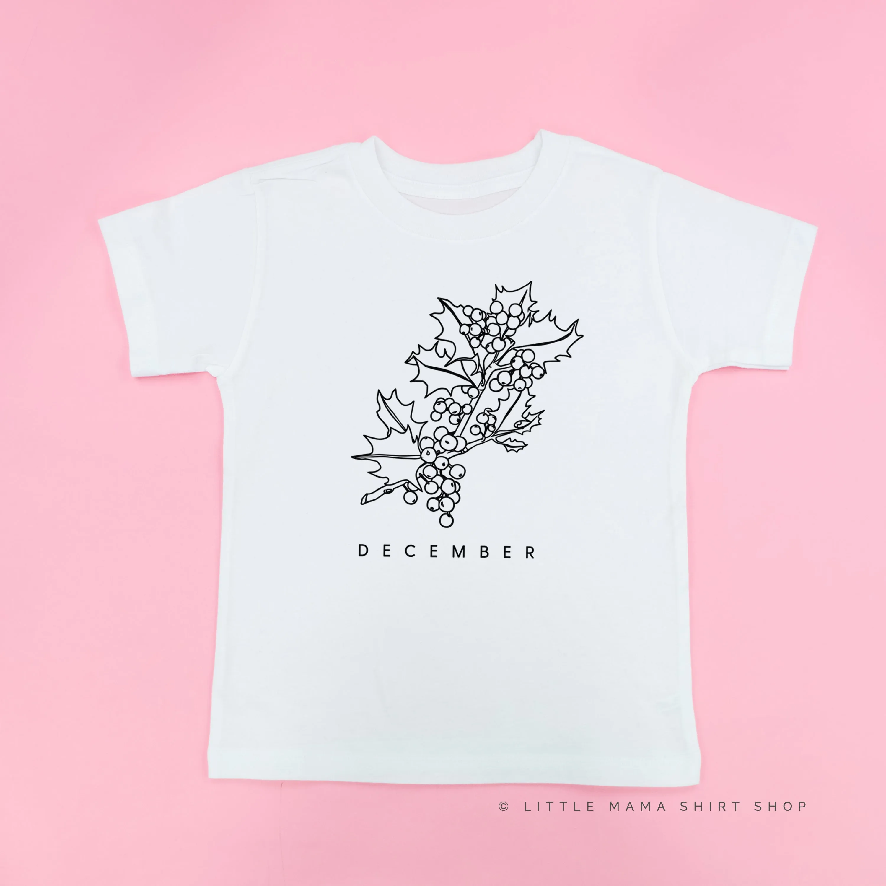 DECEMBER BIRTH FLOWER - Holly - Short Sleeve Child Shirt