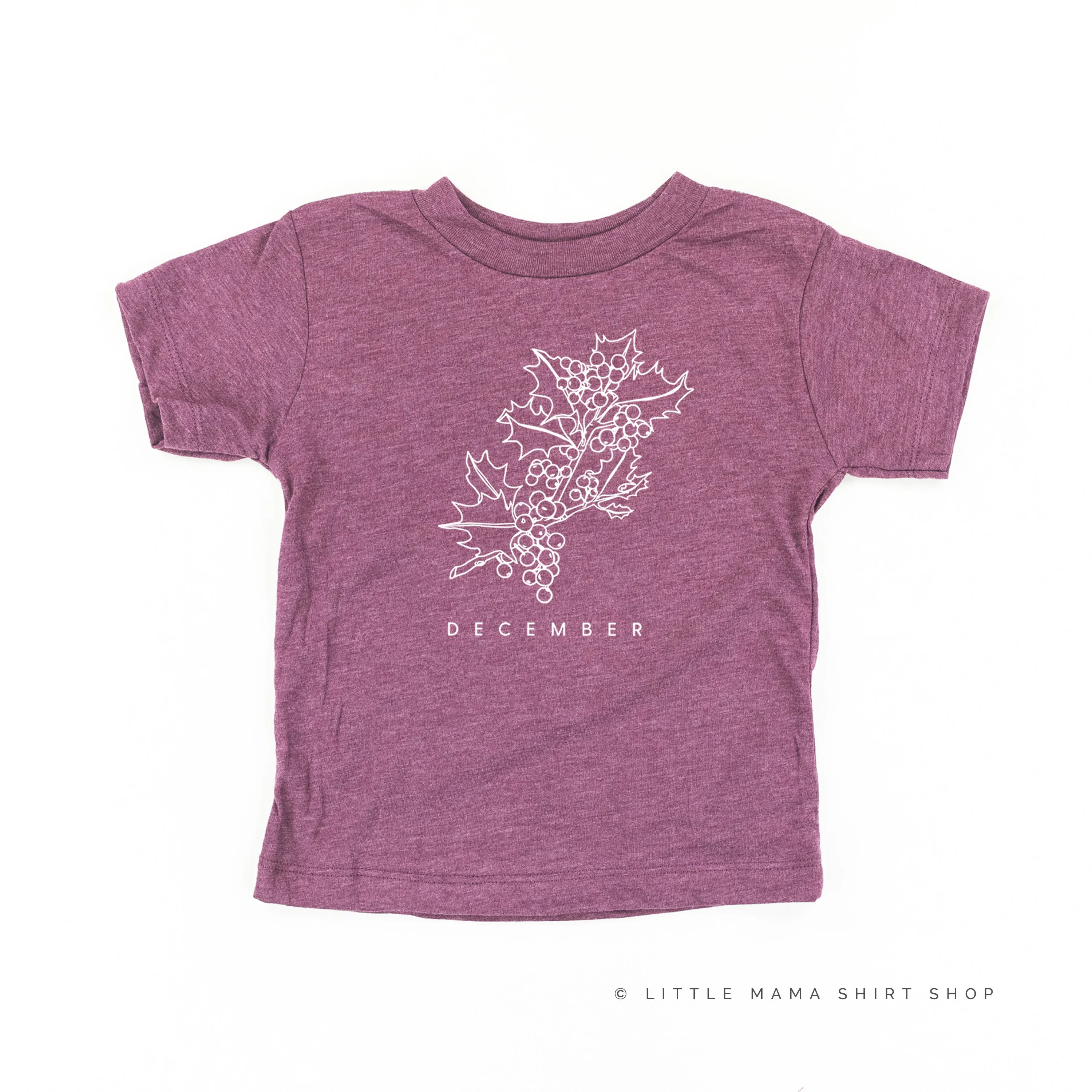 DECEMBER BIRTH FLOWER - Holly - Short Sleeve Child Shirt