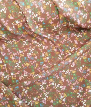 End of Bolt: 1-5/8th yards of Designer Deadstock Cottage Floral Rayon Crepe Woven- remnant