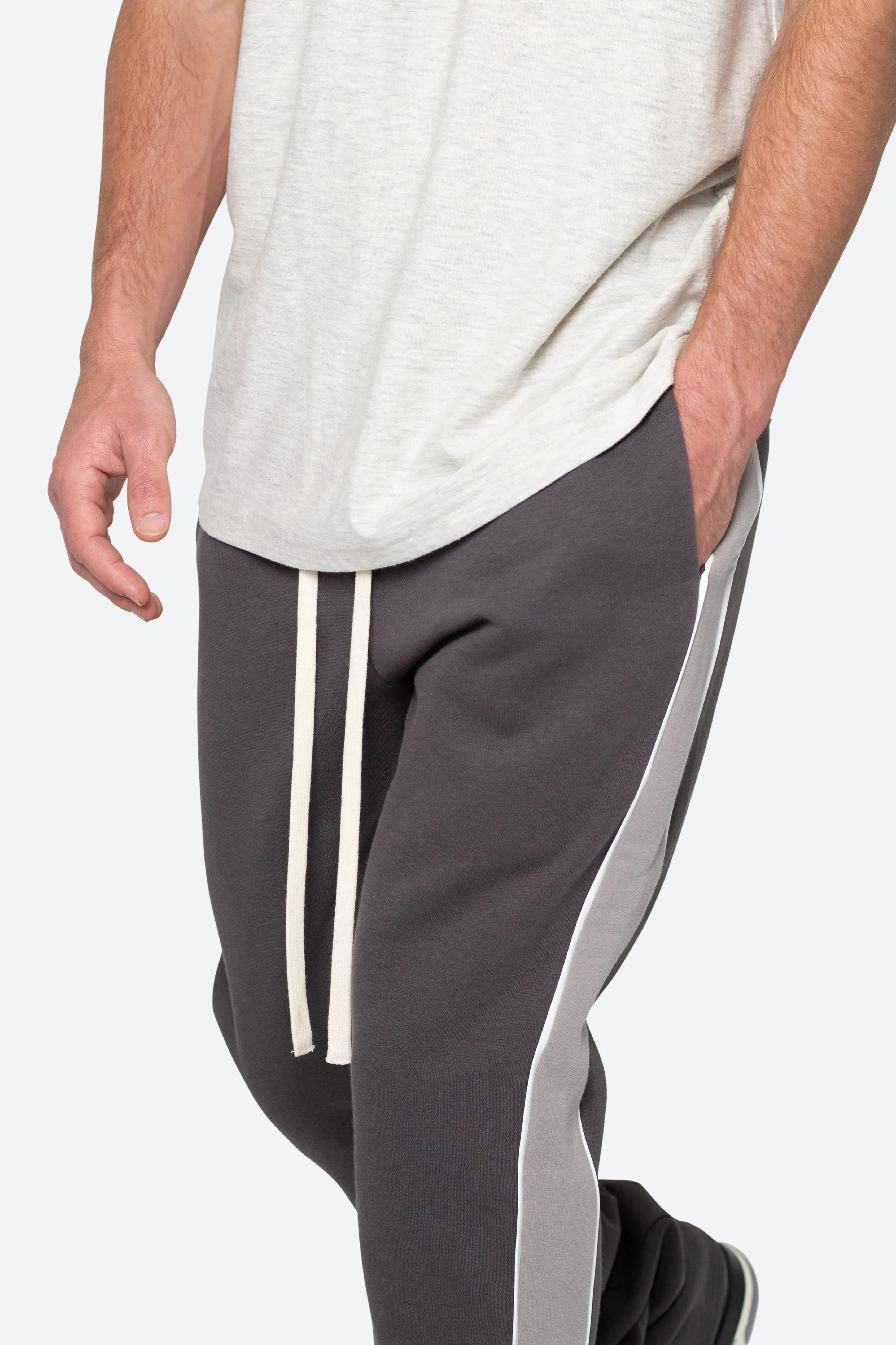 Flared Panel Track Pants - Grey