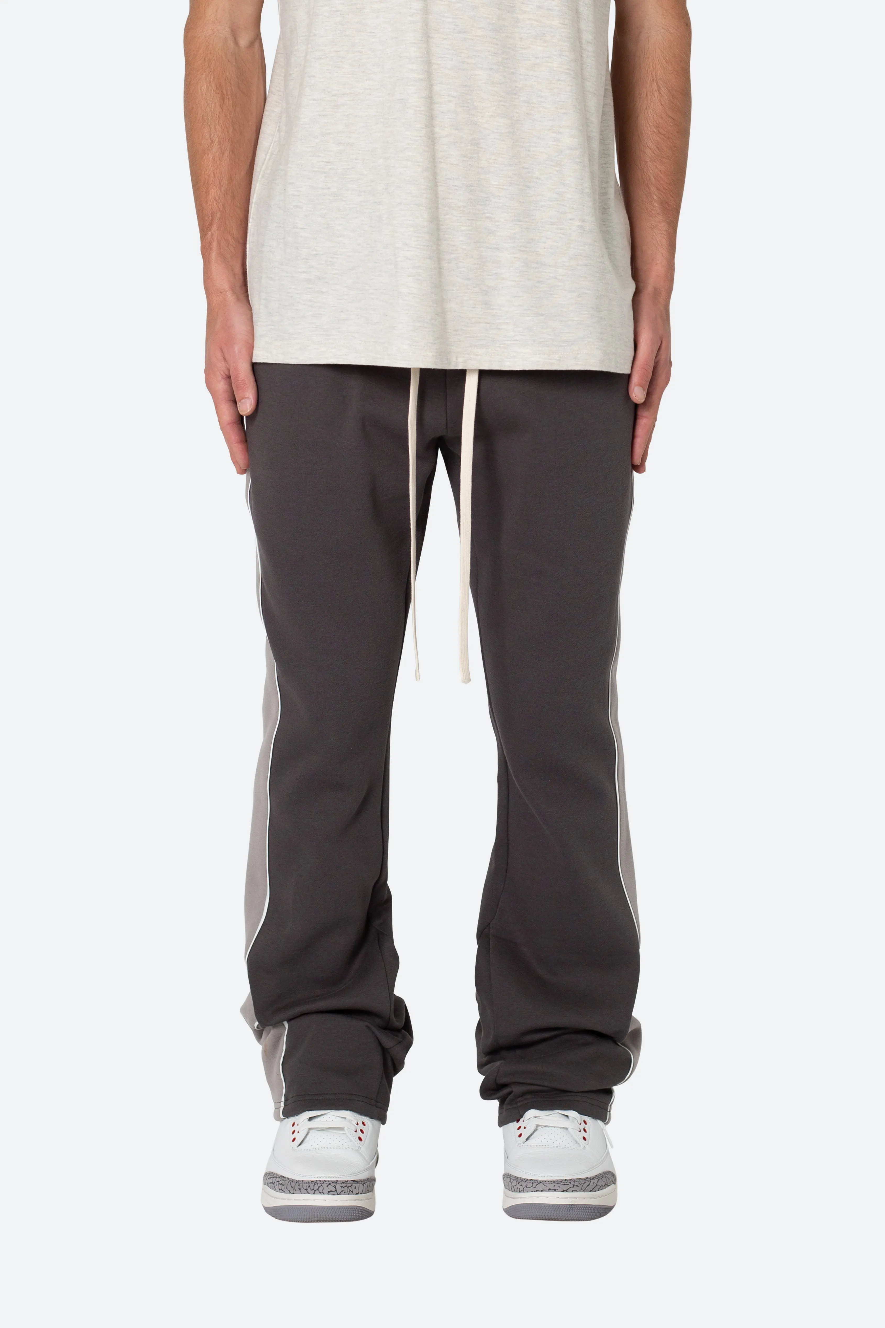 Flared Panel Track Pants - Grey