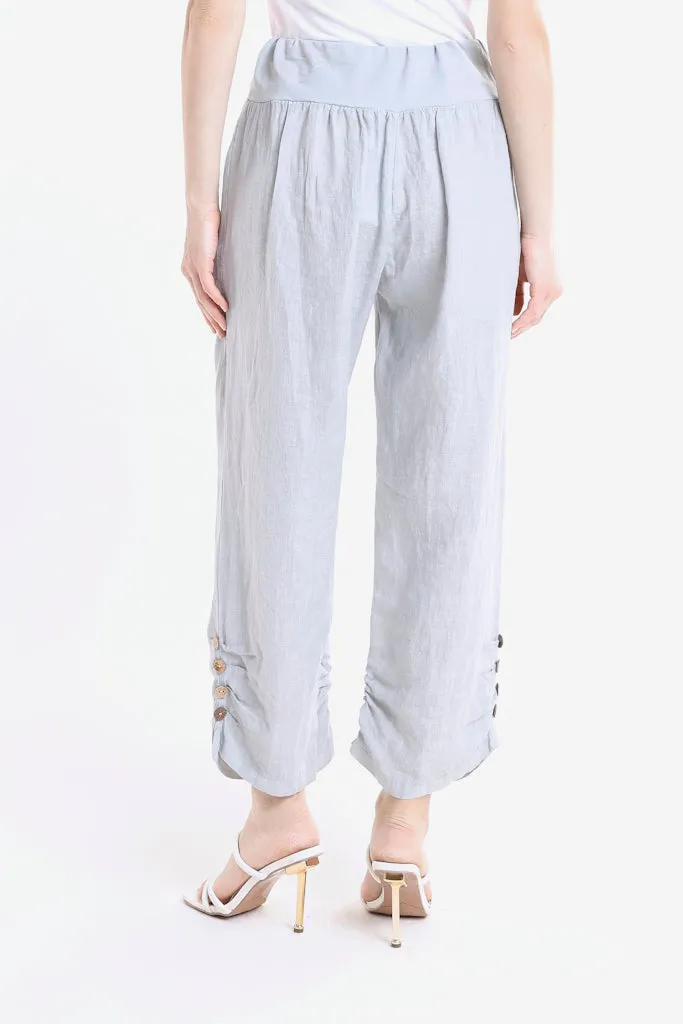 Georgia Side Ruche Linen Pant (PL163)