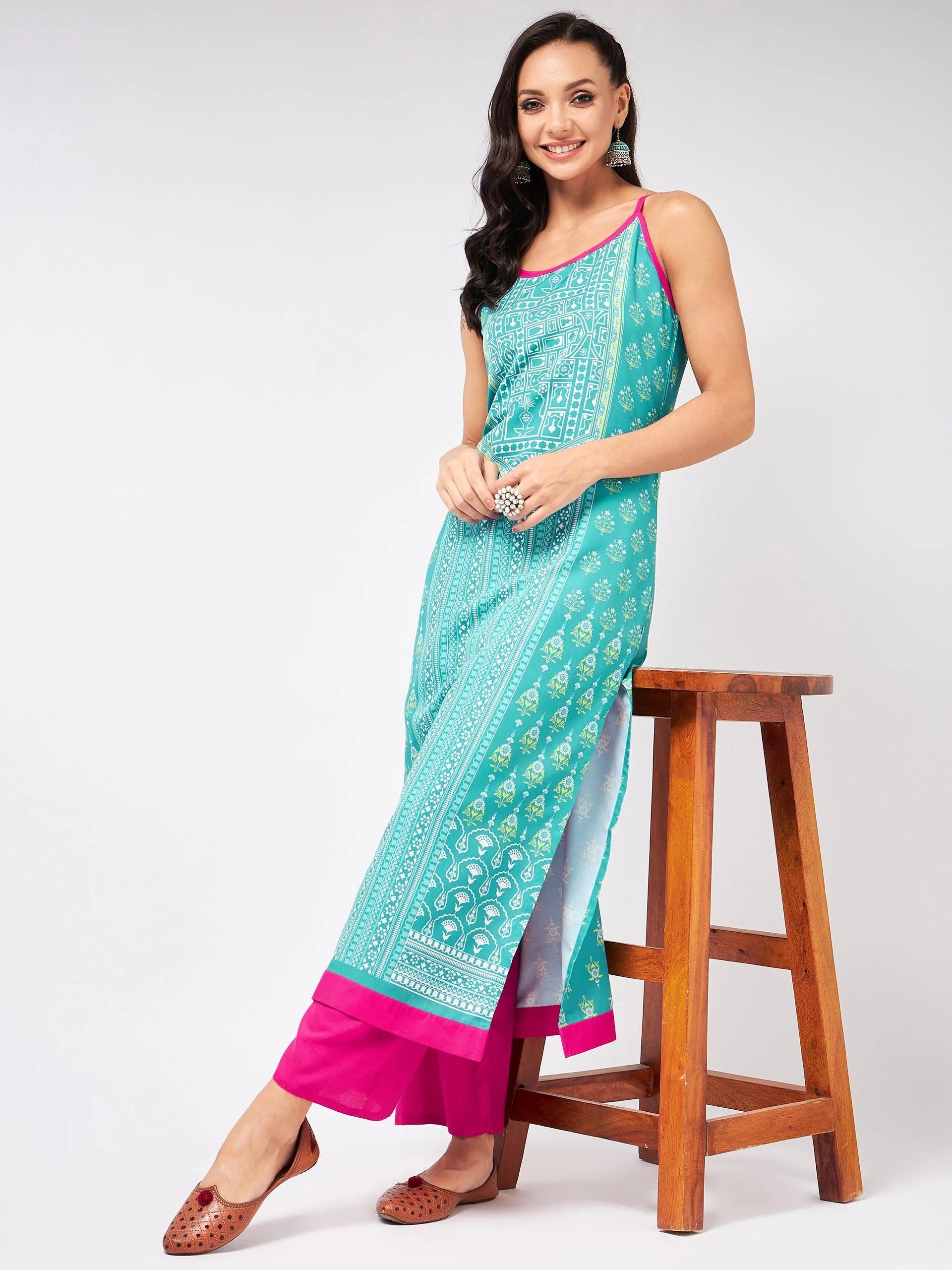 Jaipur Haat Strappy Placement Kurta