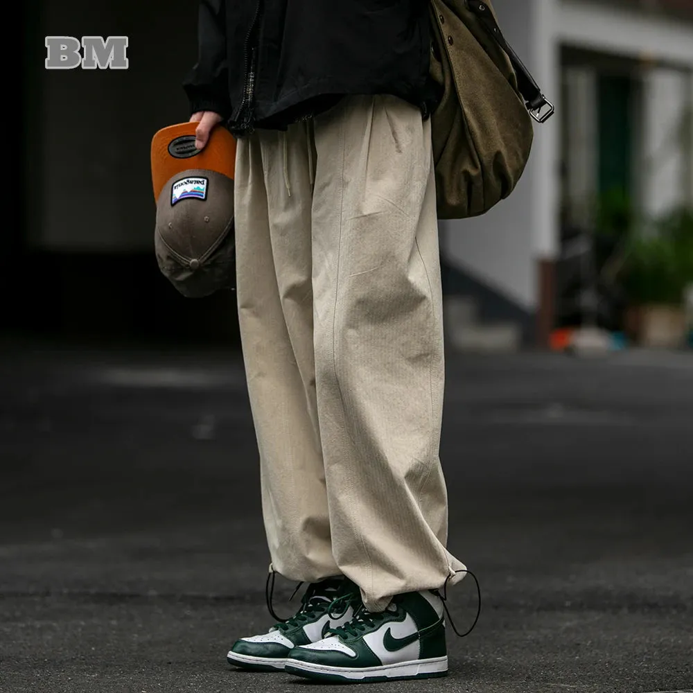 Japanese Streetwear Straight Cargo Pants - Casual Trousers