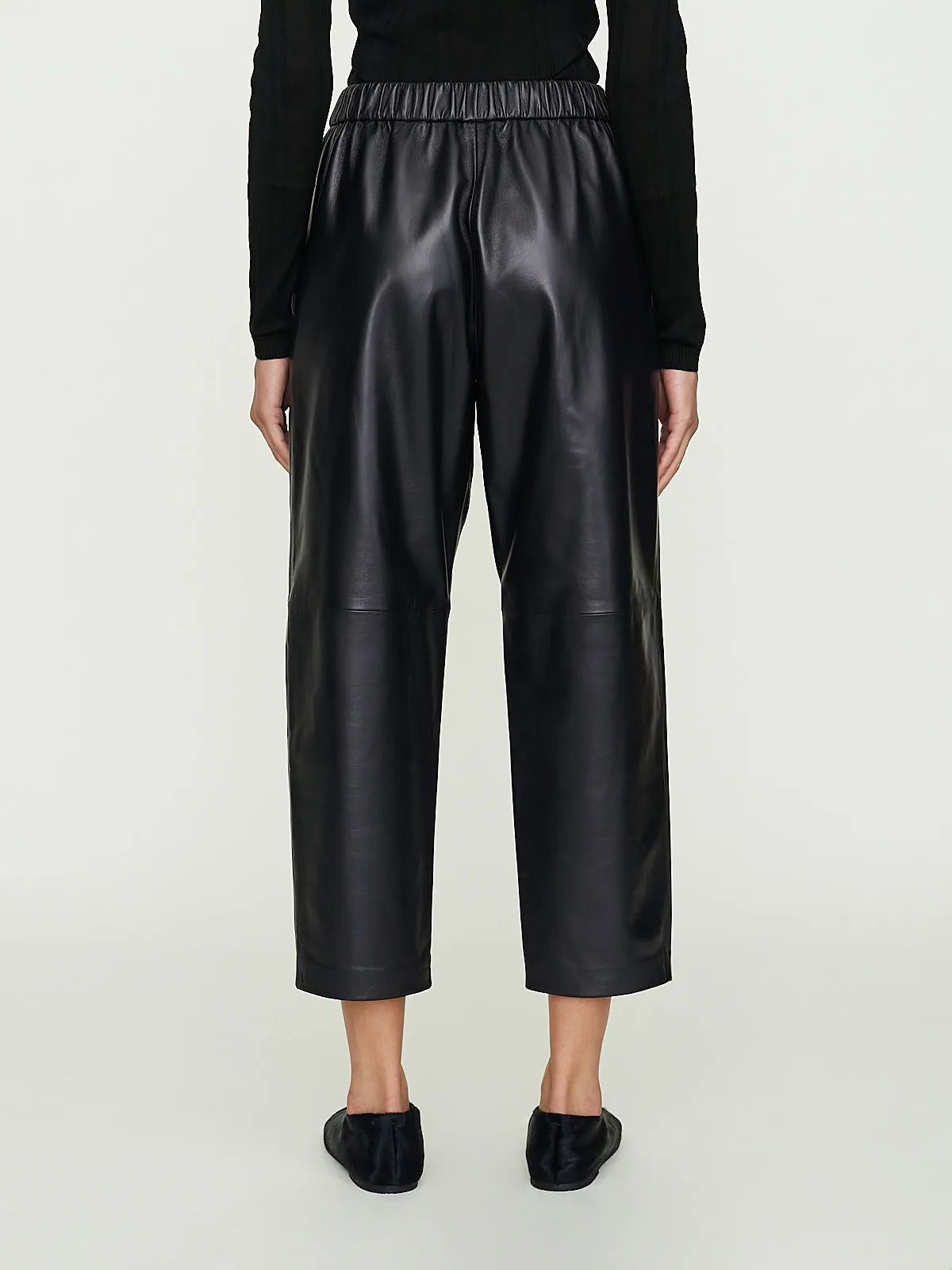 Leather Carrot Pants in Midnight