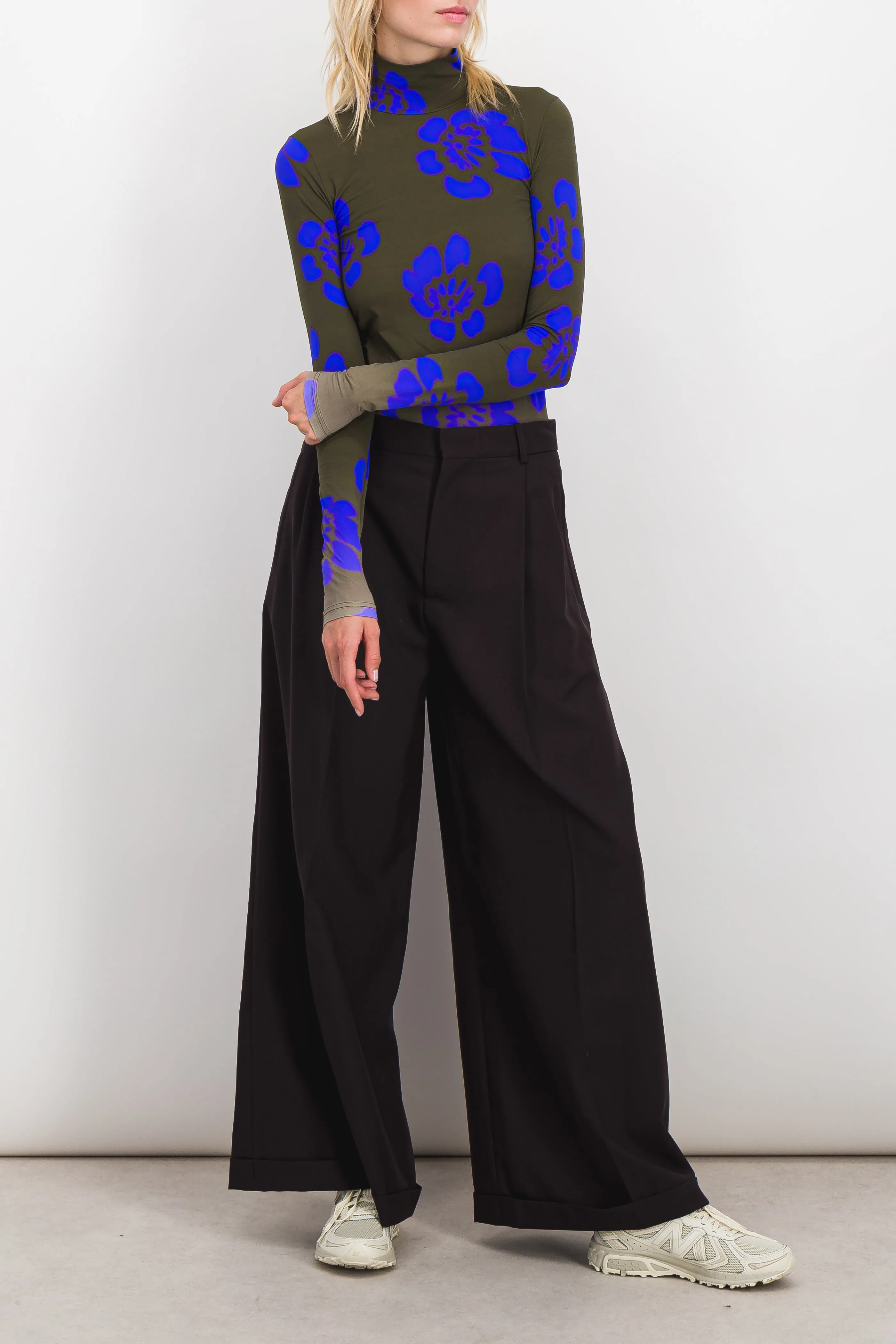 Long palazzo virgin wool pants