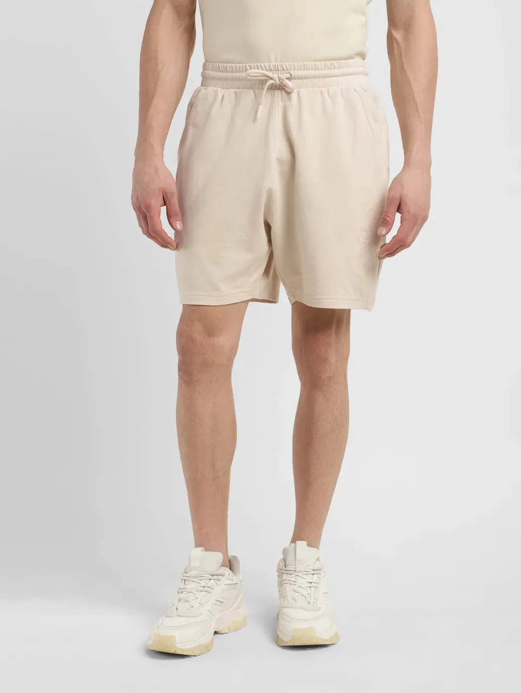 Men's Cream Regular Fit Shorts