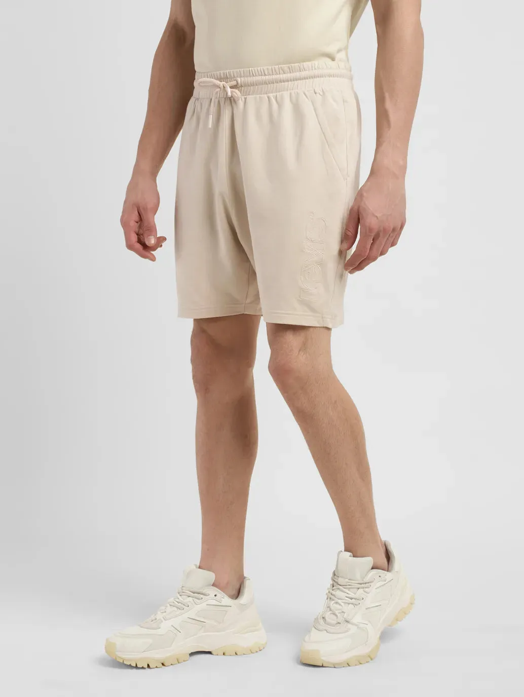 Men's Cream Regular Fit Shorts