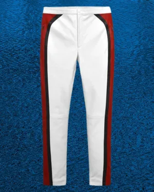 Mens White Leather Pants