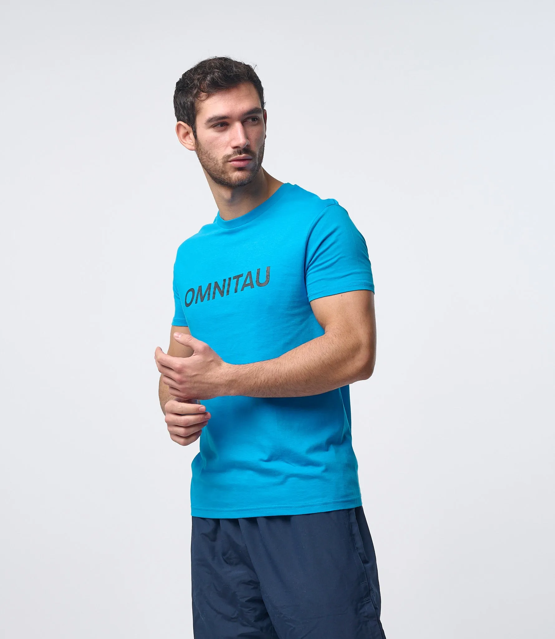 Omnitau Men's OmniX Organic Cotton Omni Crew Neck T-Shirt - Azure Blue