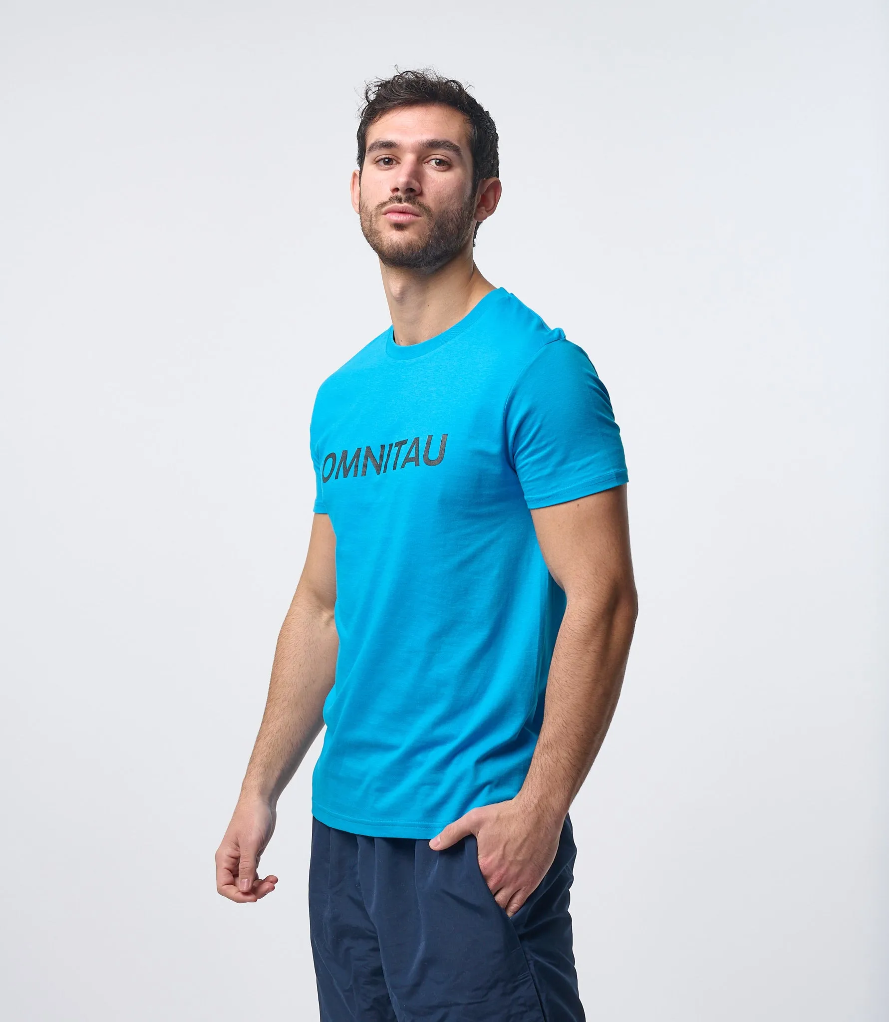 Omnitau Men's OmniX Organic Cotton Omni Crew Neck T-Shirt - Azure Blue