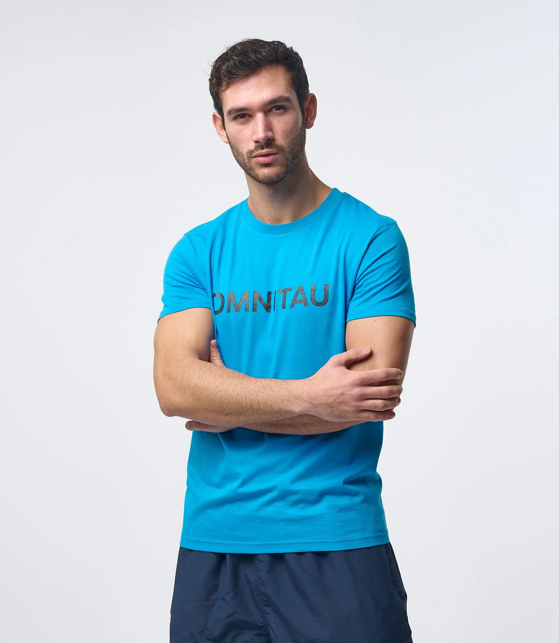 Omnitau Men's OmniX Organic Cotton Omni Crew Neck T-Shirt - Azure Blue