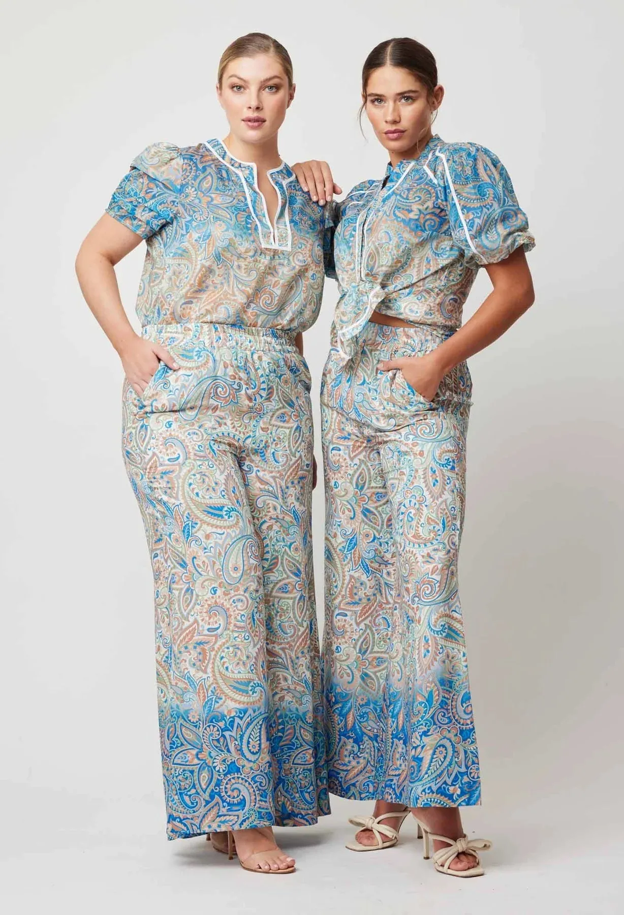 ONCE WAS POSITANO VISCOSE PANT IN CAPRI PAISLEY PRINT