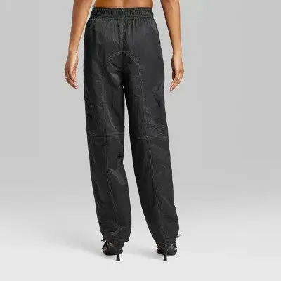 Open Box - Wild Fable Women's High Rise Relaxed Parachute Pants Lightweight