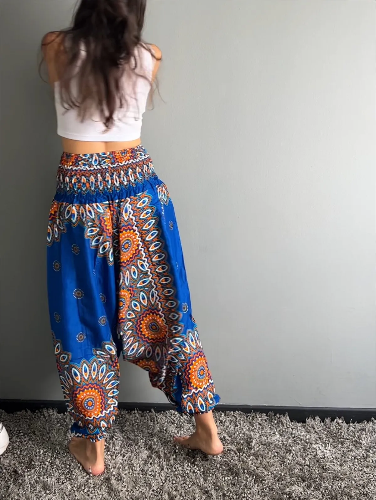 Pantalón Boho Mandala Azul Vivo