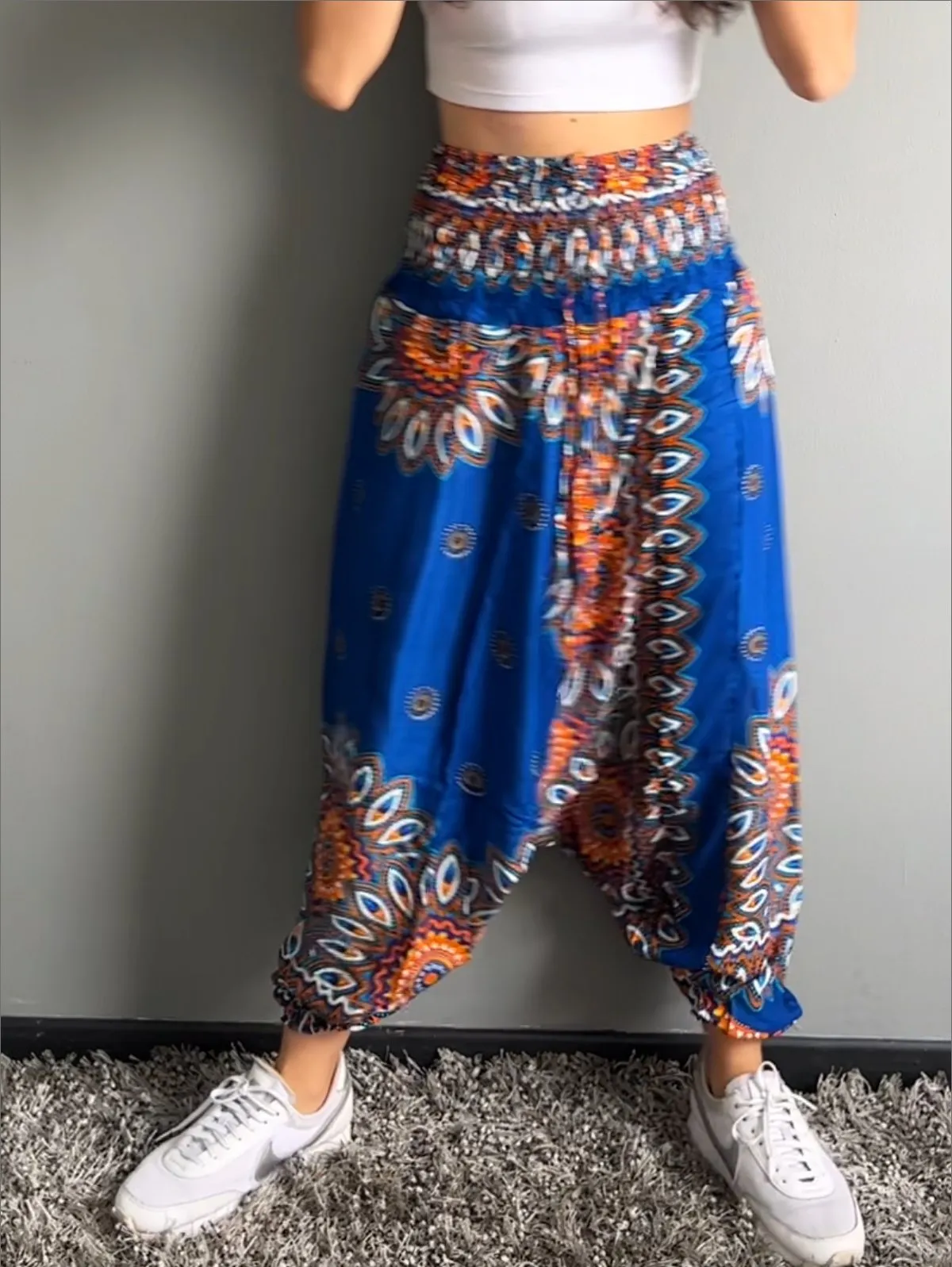 Pantalón Boho Mandala Azul Vivo