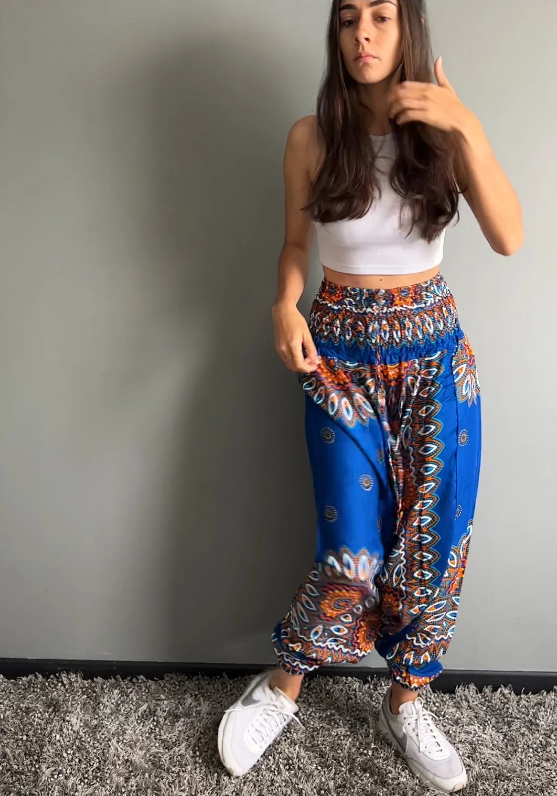 Pantalón Boho Mandala Azul Vivo