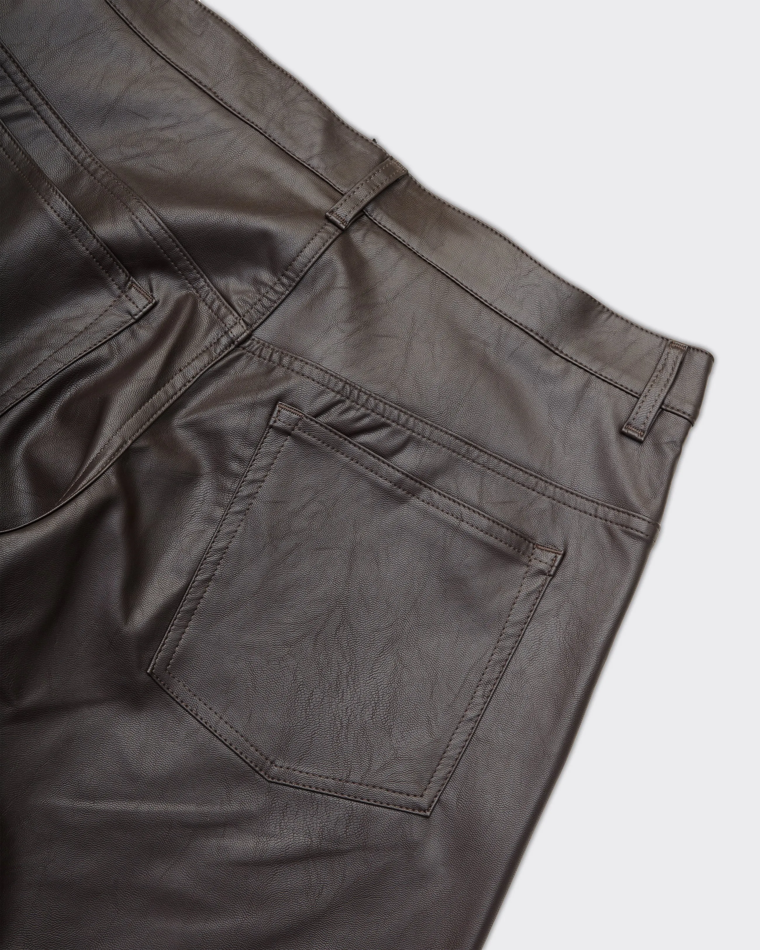 Pantalone Wide Leather Brown