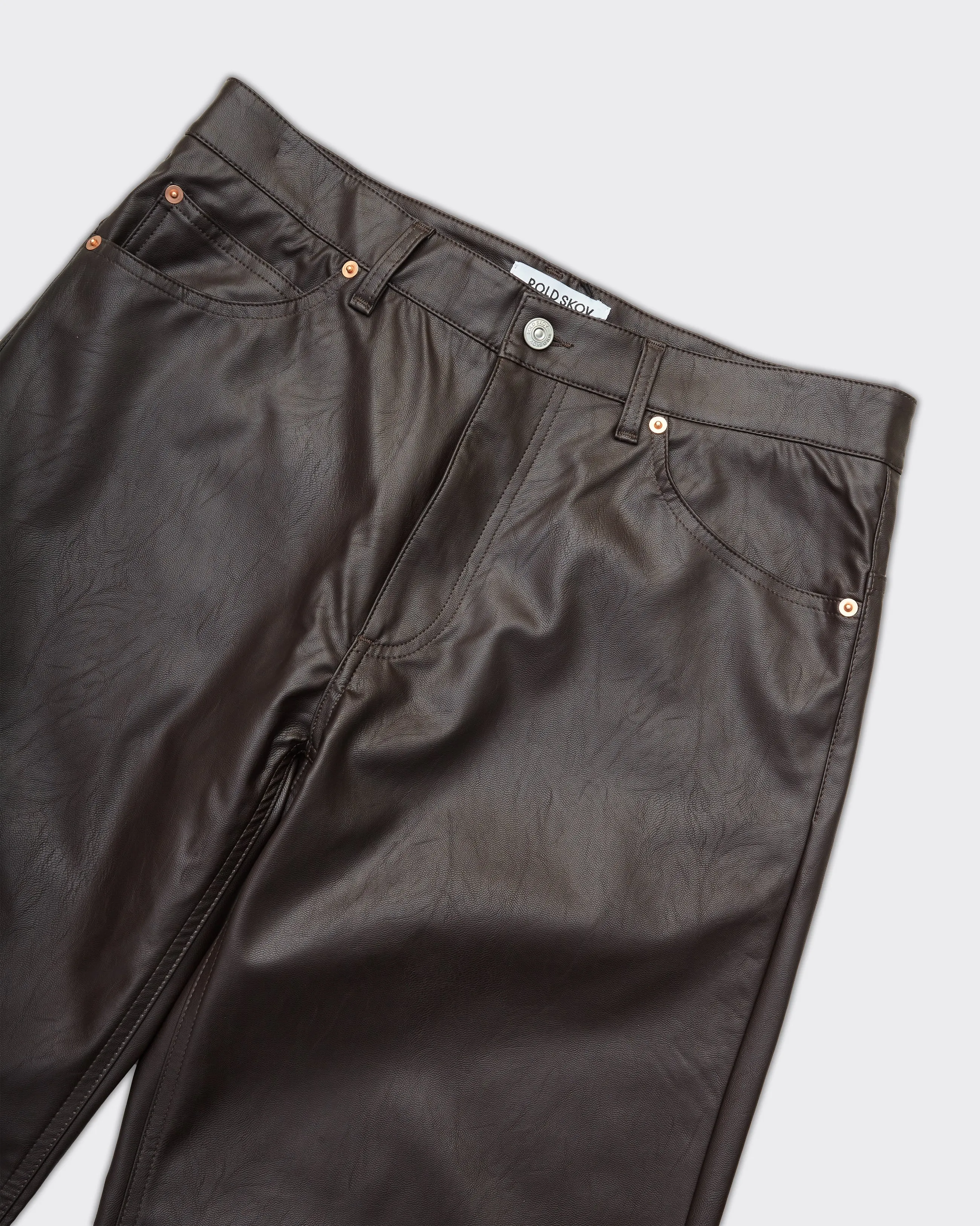 Pantalone Wide Leather Brown