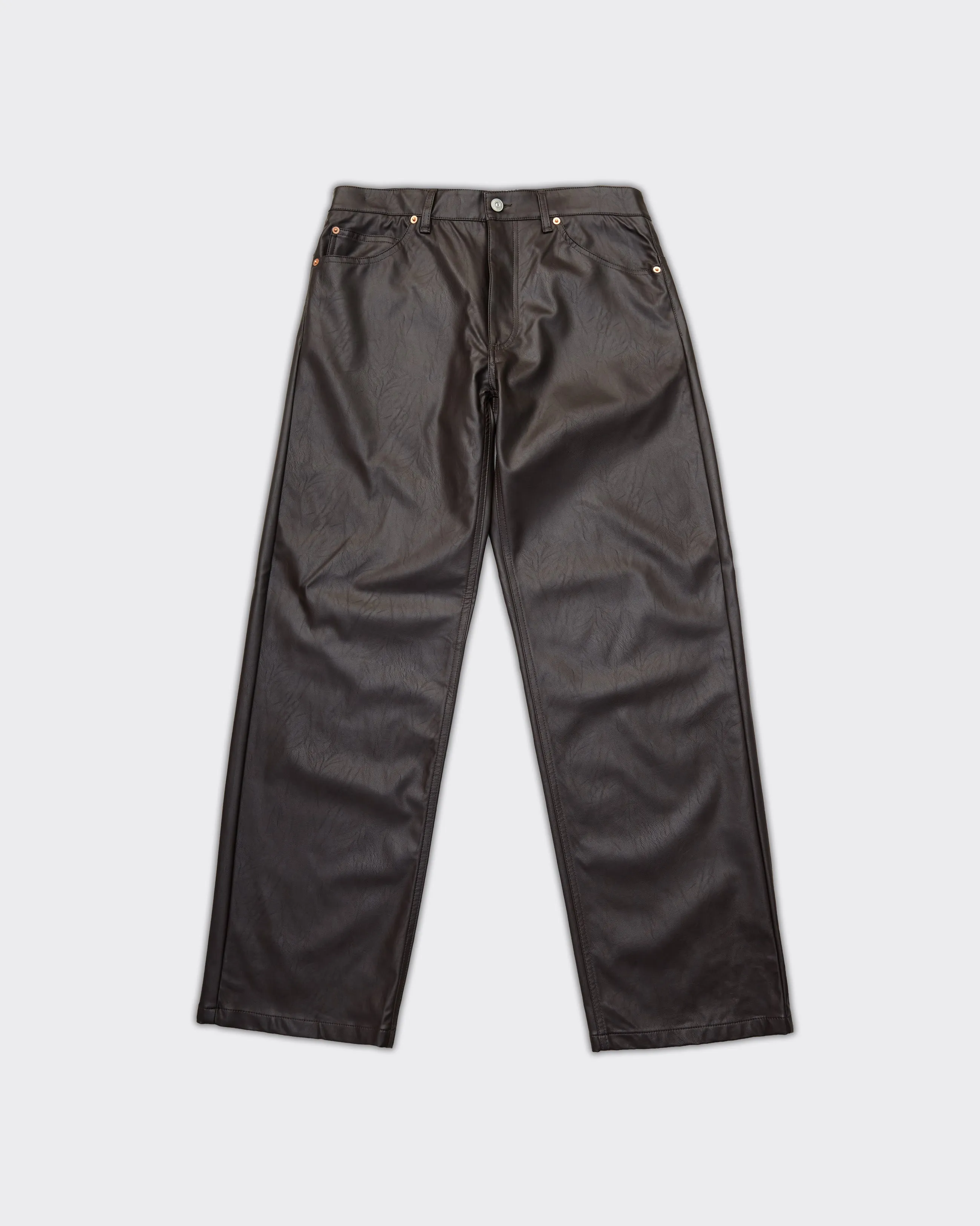 Pantalone Wide Leather Brown