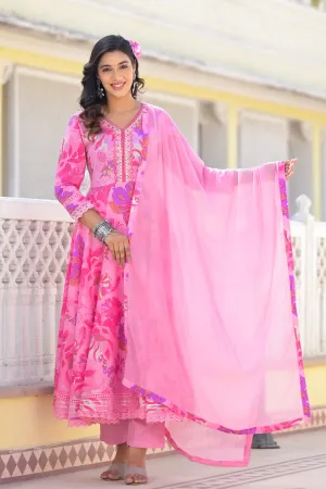 Pink Bliss Anarkali Suit Set