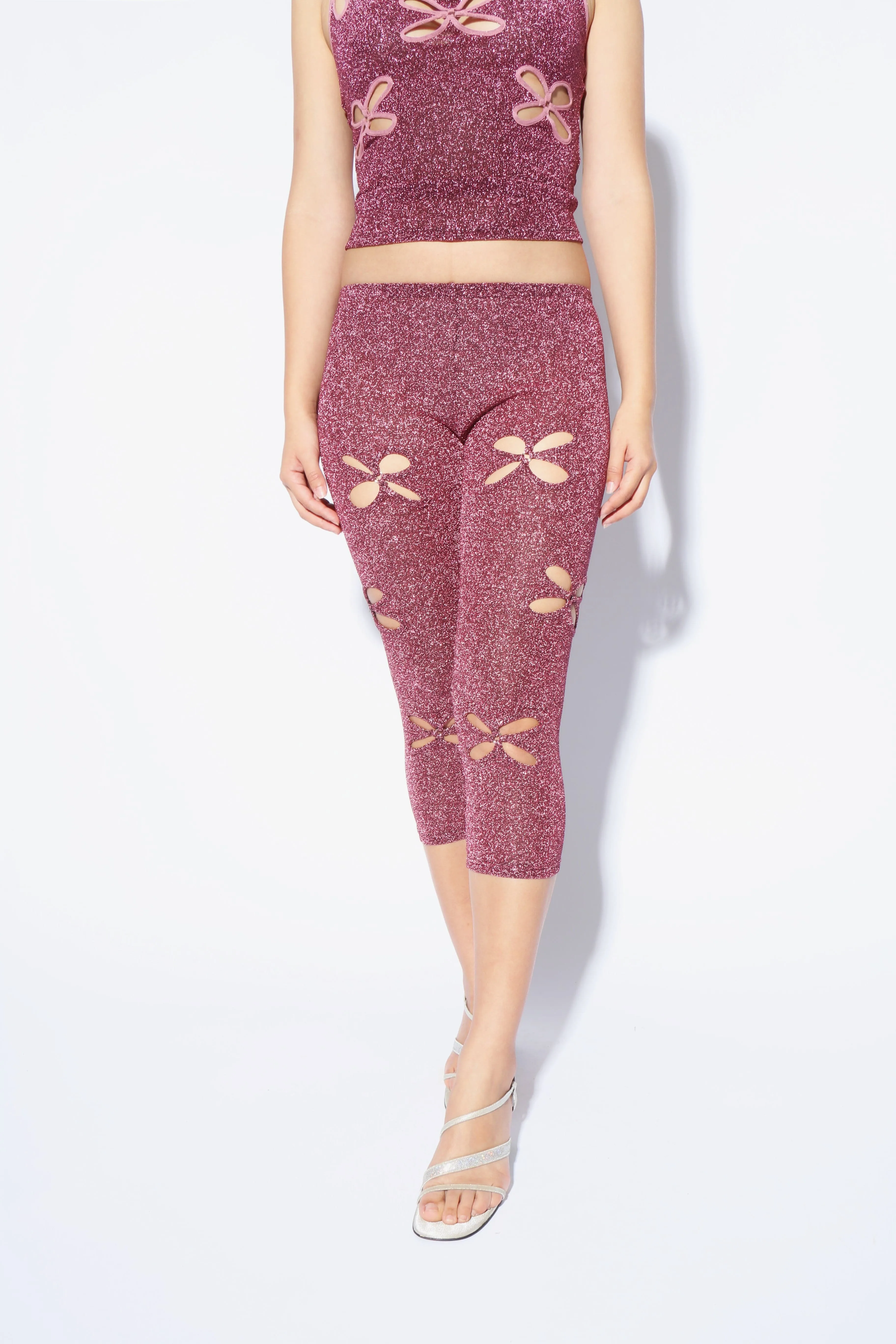 Pink Lurex Leggings