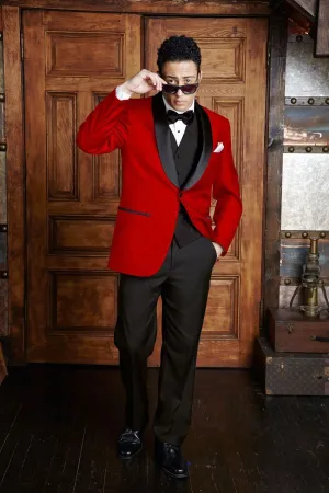 "Bradford" Red Tuxedo Jacket (Separates)