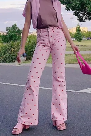 Red Heart Bell Pants