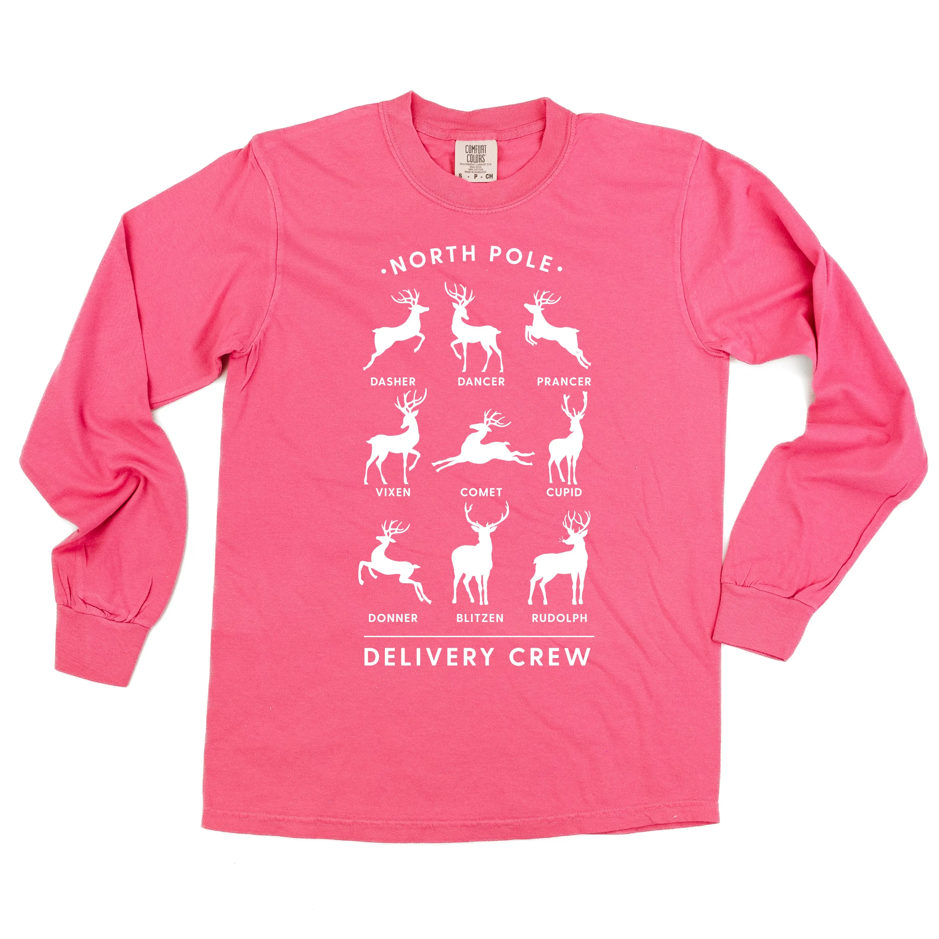 Reindeer - North Pole Delivery Crew - LONG SLEEVE Comfort Colors Tee