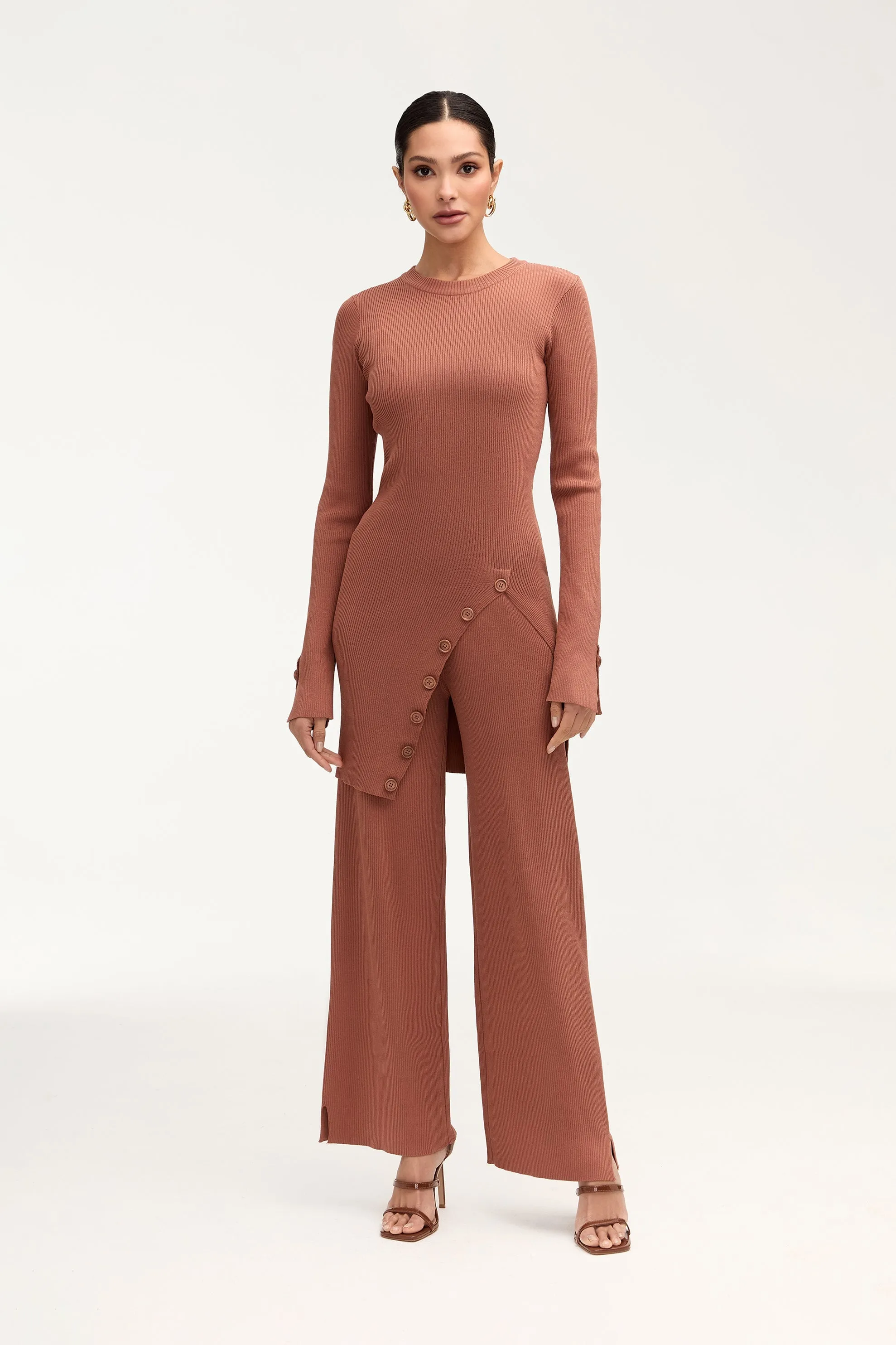 Remy Ribbed Knit Wide Leg Pants