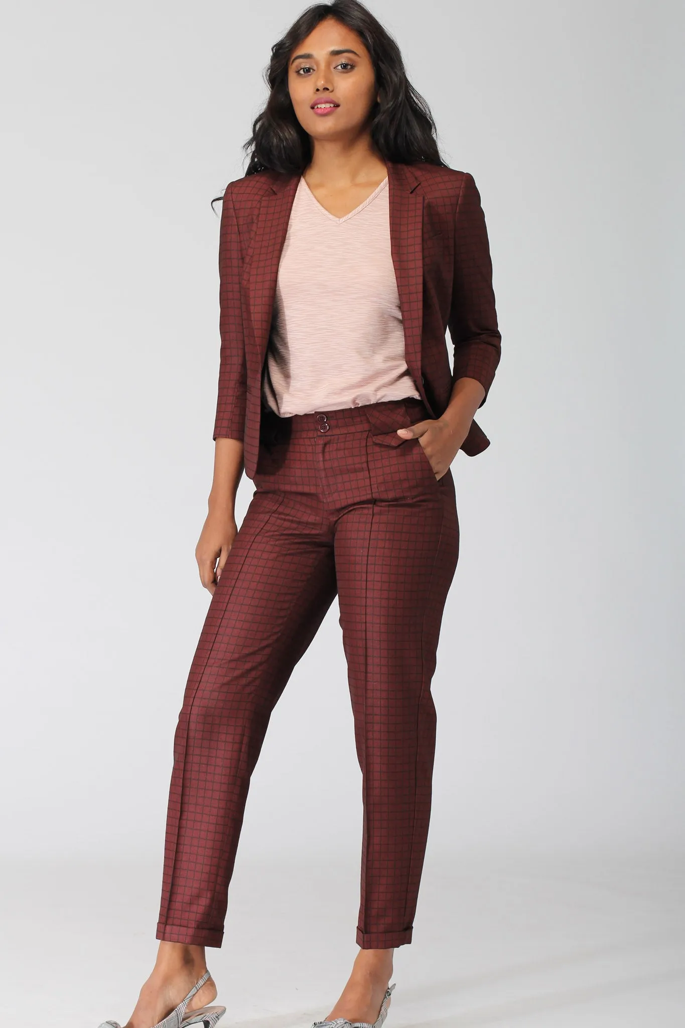 Rochelle Deep Red Cropped Pants