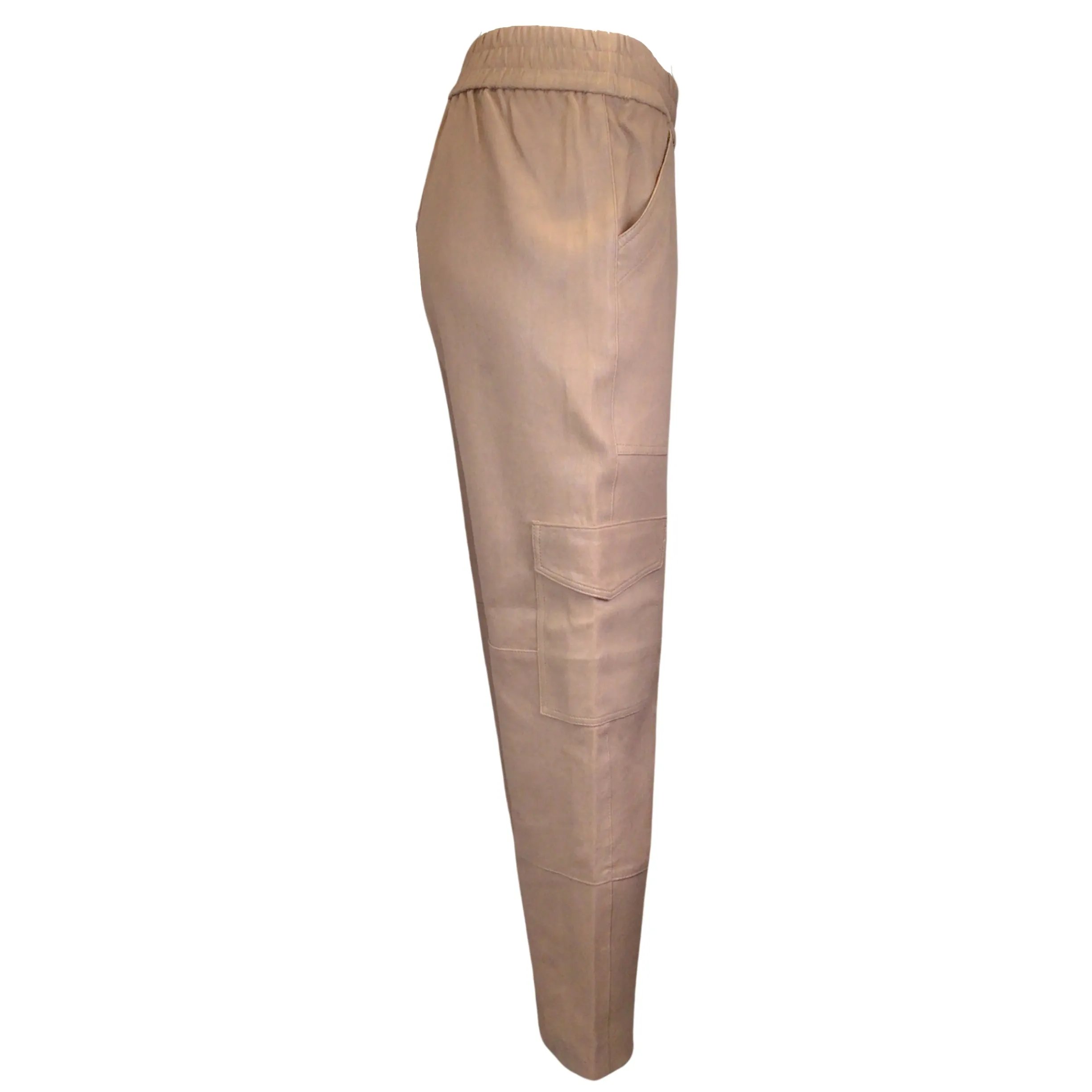 SPRWMN Tan Leather Cargo Pants