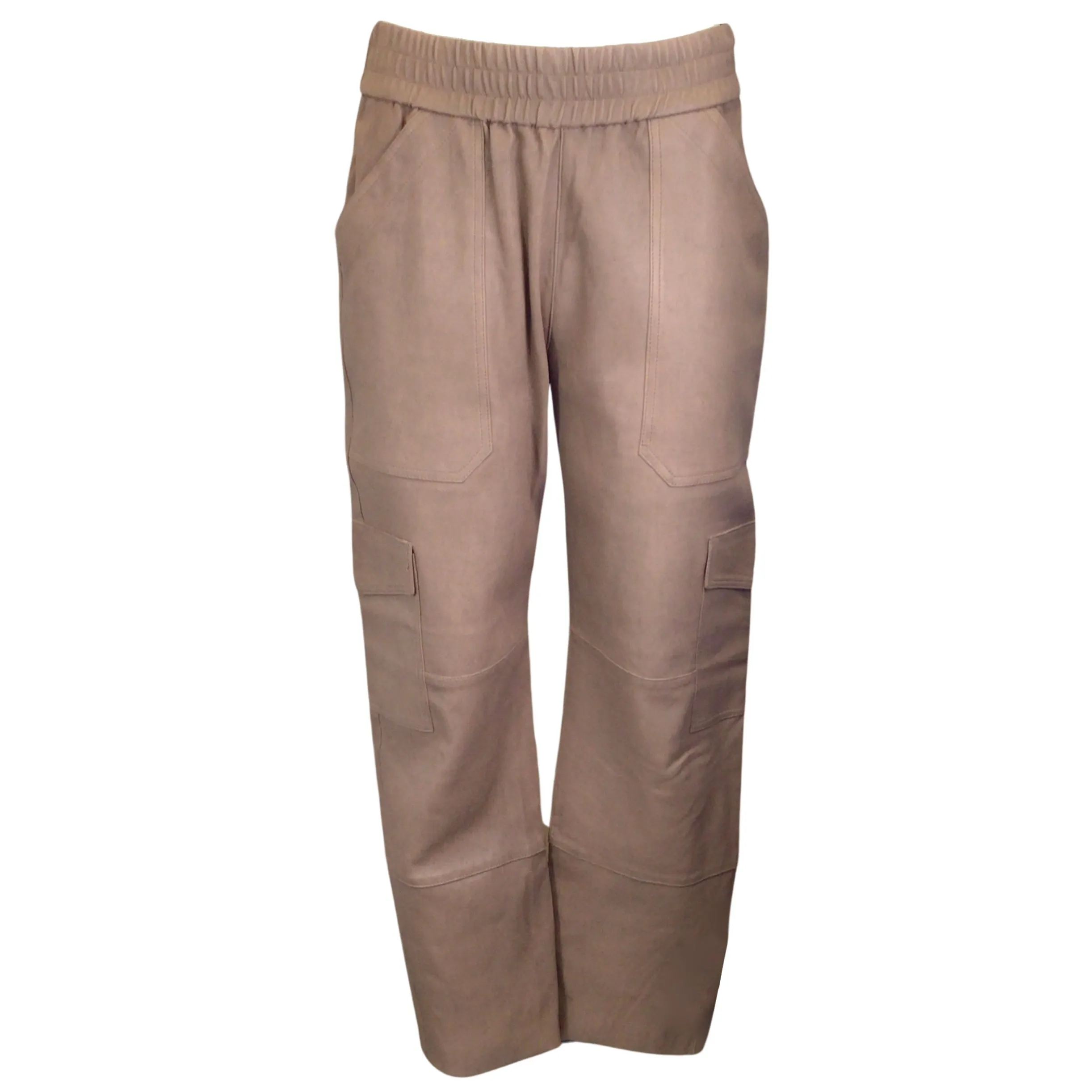 SPRWMN Tan Leather Cargo Pants